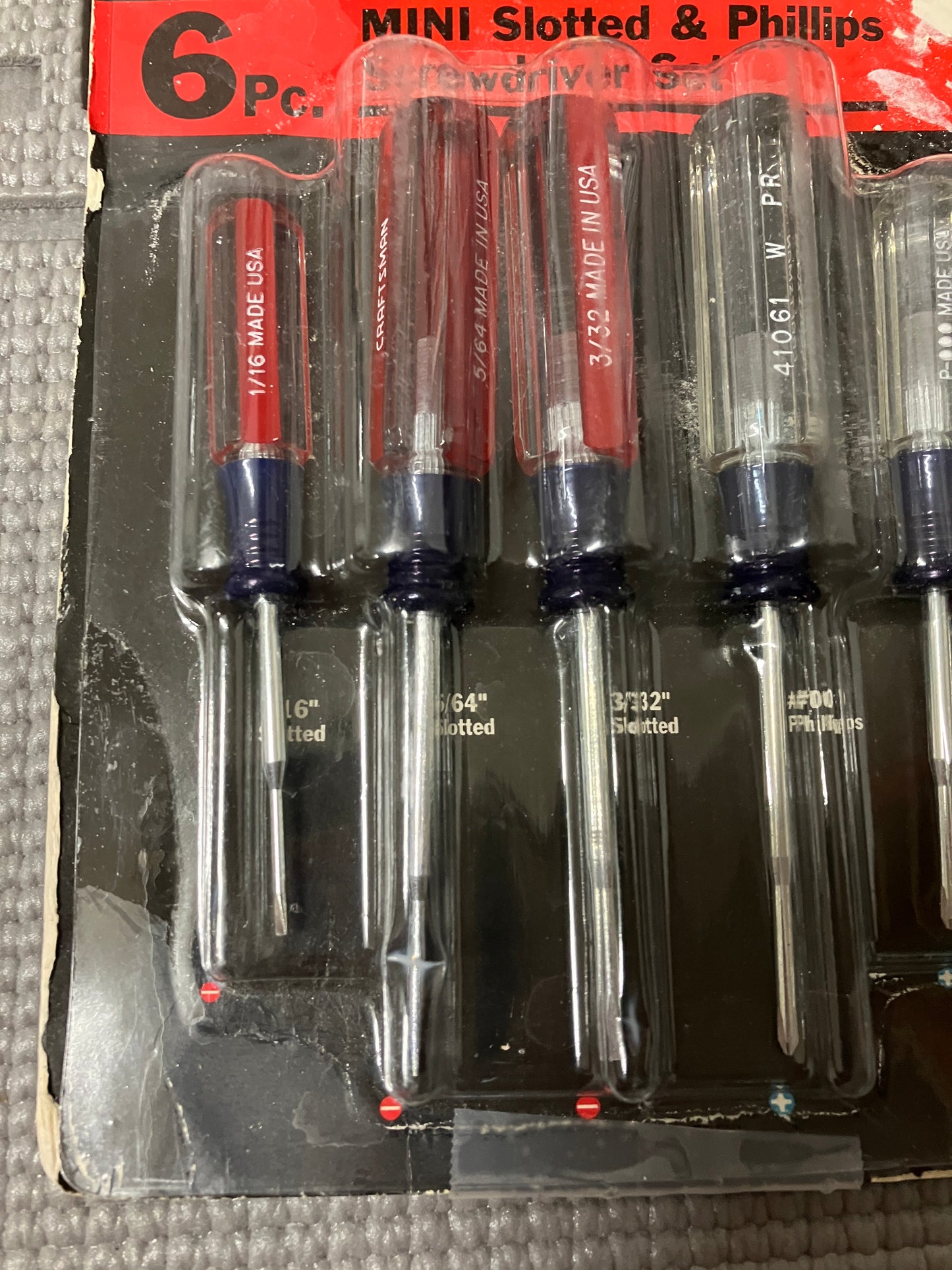 Craftsman 6-Piece Mini Screwdriver Set USA Made Slotted Phillips