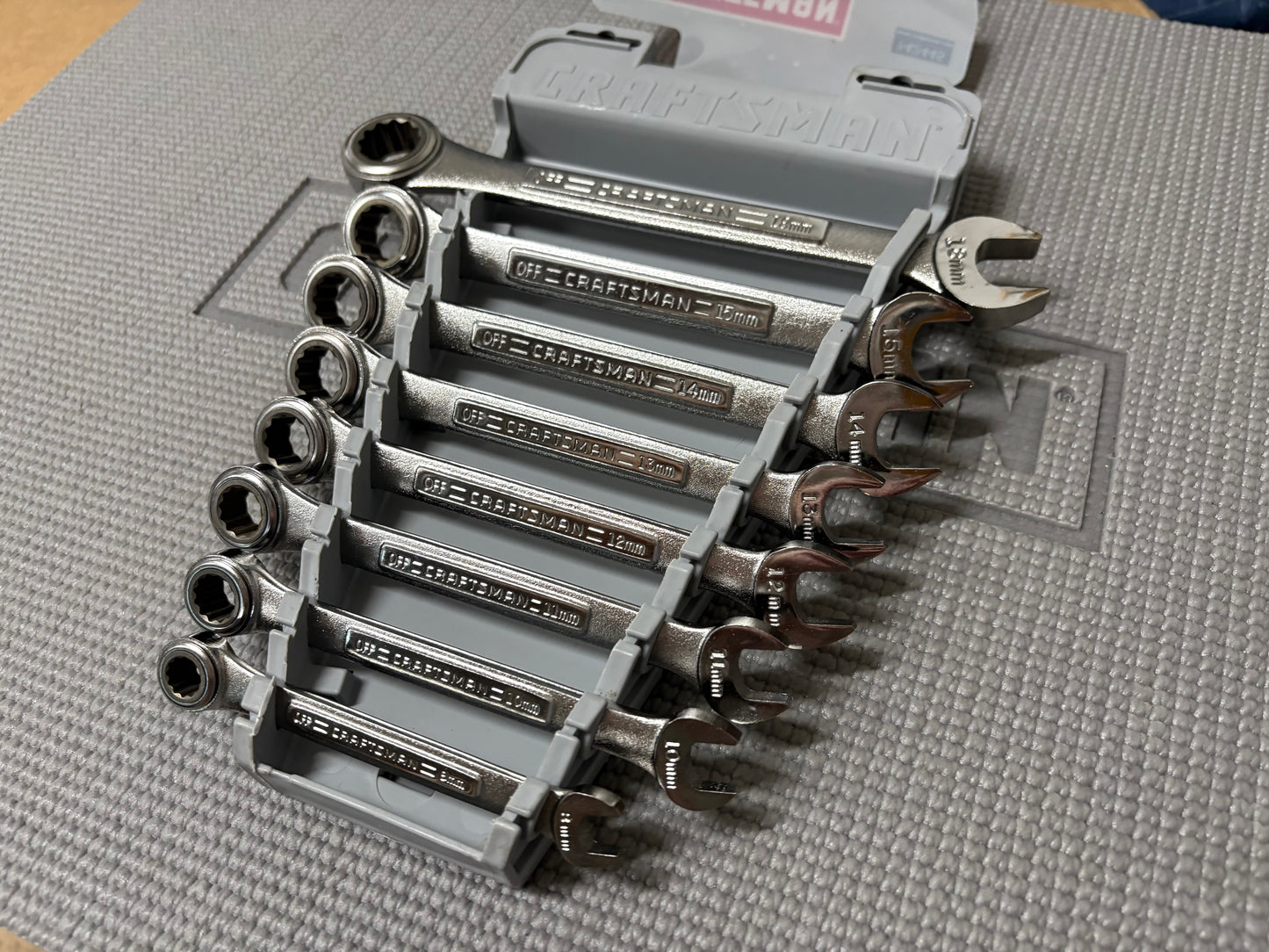 Sears Craftsman USA 8pc Metric Combination Ratcheting Wrench Set 42445 8-18 MM