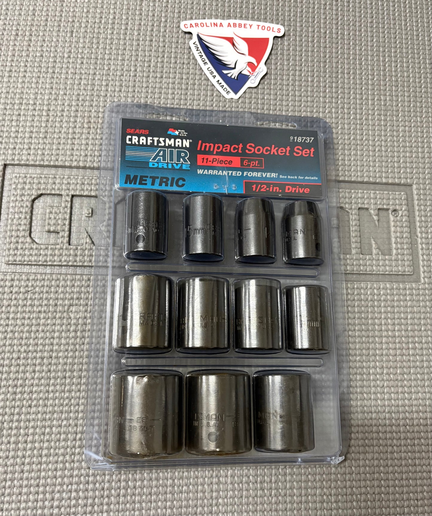 NOS Sears Craftsman 11pc Metric 1/2” Drive Impact Socket Set 18787 USA 13-27mm