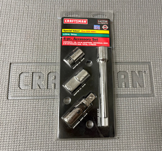 NOS Sears Craftsman 1/2” Drive 4pc Adapter U-Joint Accessory Set 42338 USA