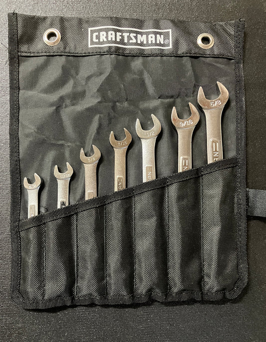 Vintage Craftsman 7pc SAE 12pc Combination Wrench Set USA w/ Roll 5/16” - 5/8”