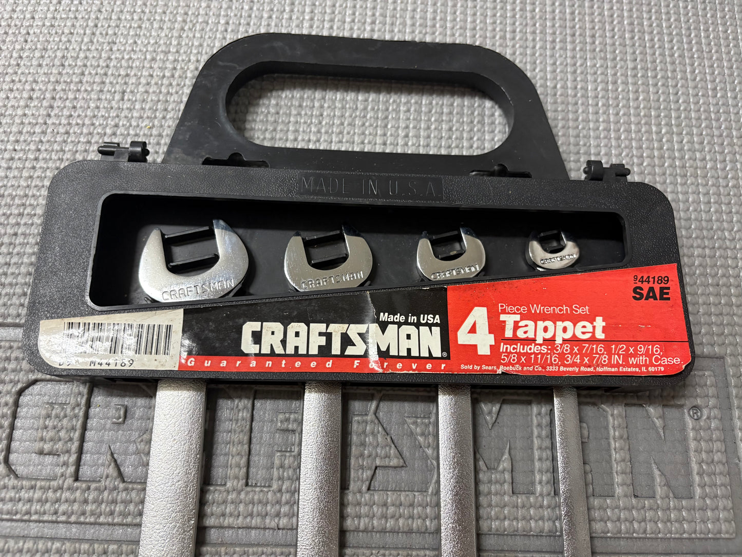 NOS Sears Craftsman 4pc SAE Tappet Wrench Set 44189 USA -V-