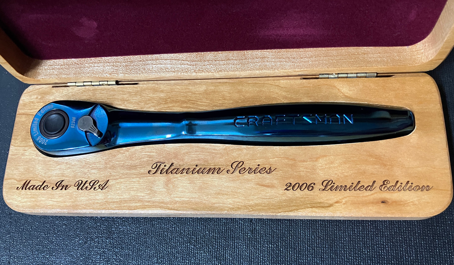 NOS Vintage Craftsman Titanium Blue 3/8" Drive Thin Profile Ratchet 44995 USA