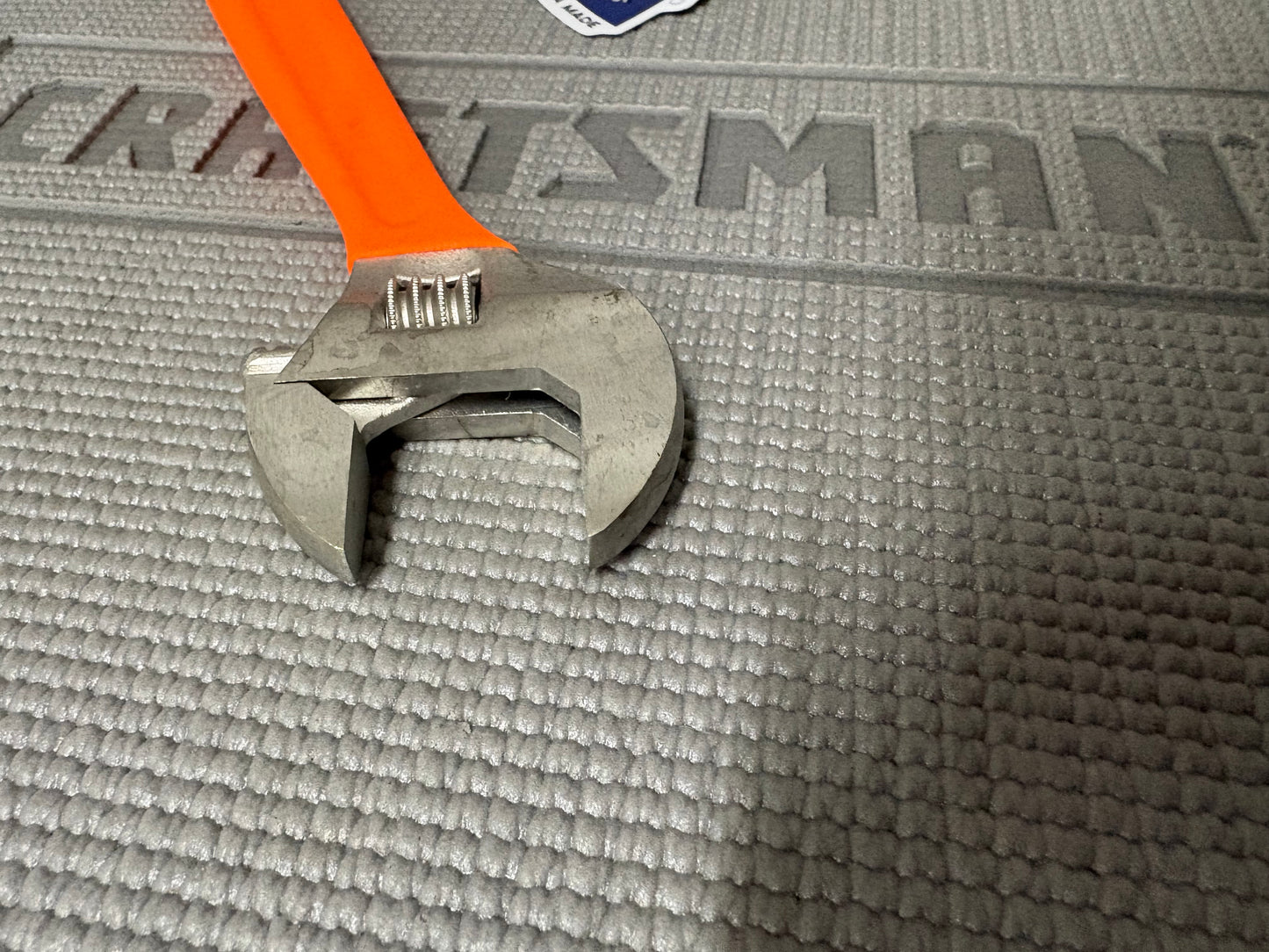 Sears Craftsman Orange Hi Viz 8" Adjustable Wrench 44603 WF USA Like New!