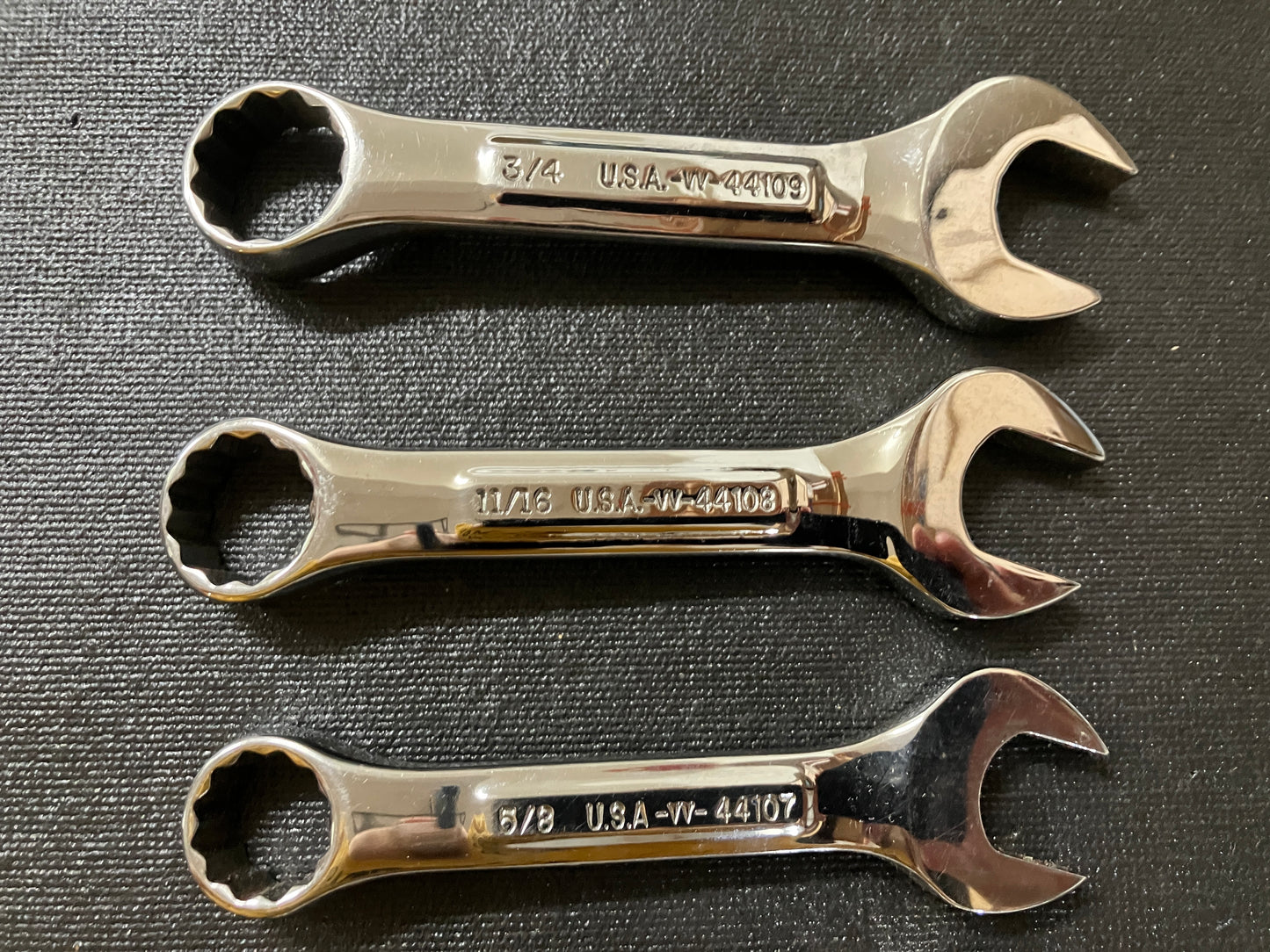 Vintage Craftsman Professional 7pc Stubby SAE Combination Wrench Set 44101 -VV- USA