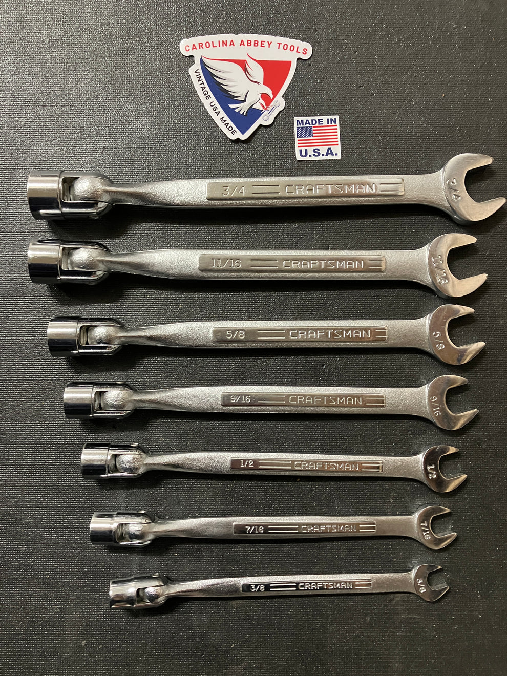 Vintage Craftsman 7pc SAE Saltus Flex Head Wrench Set USA – Carolina ...