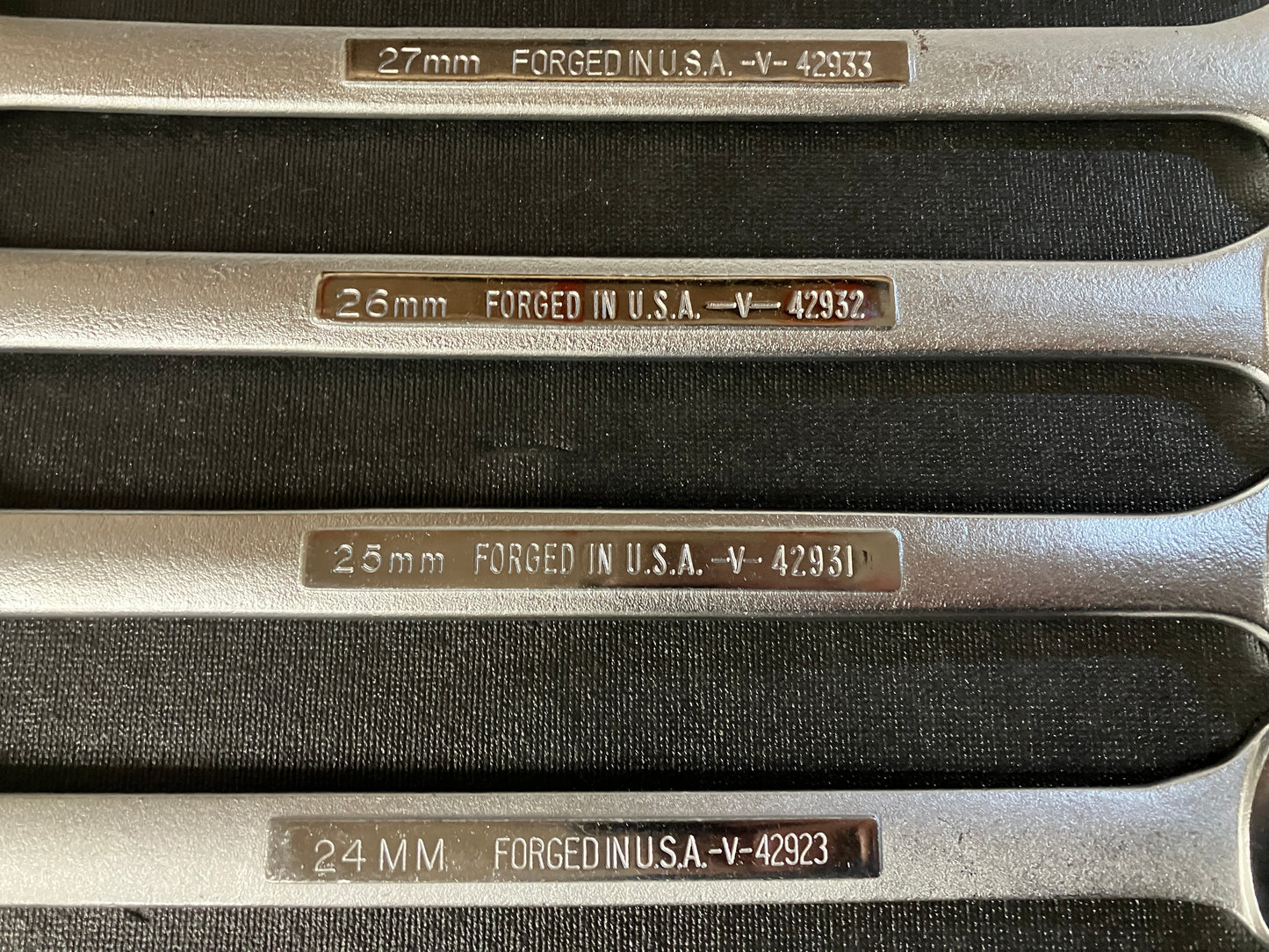Vintage Craftsman 7pc Jumbo Metric Combination Wrench Set 24-32mm -V- -VV- USA