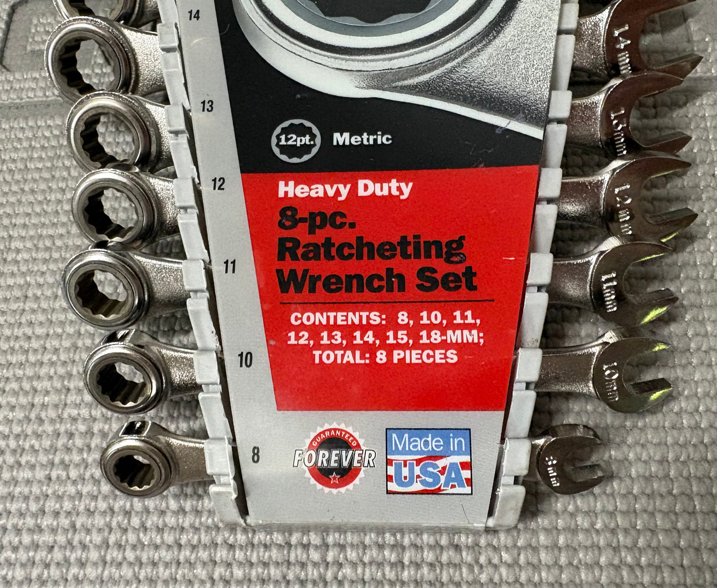 Sears Craftsman USA 8pc Metric Combination Ratcheting Wrench Set 42445 8-18 MM