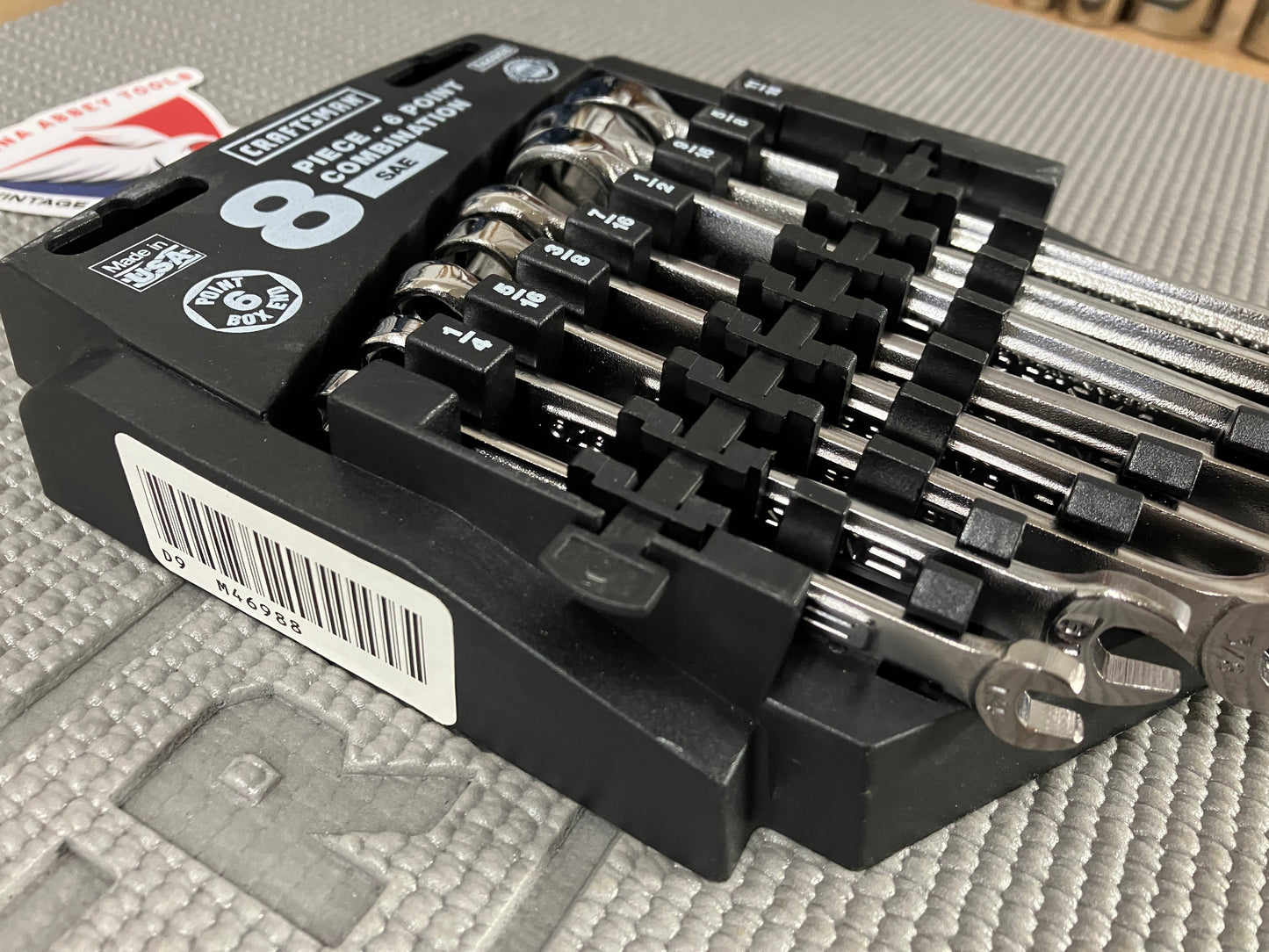 NOS Vintage Craftsman 8pc 6pt SAE 1/4” - 11/16” Combination Wrench Set 46988 USA