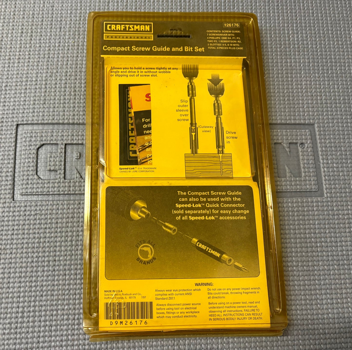 NOS Sears Craftsman Professional USA Compact Screw Guide And Bit Set 26176