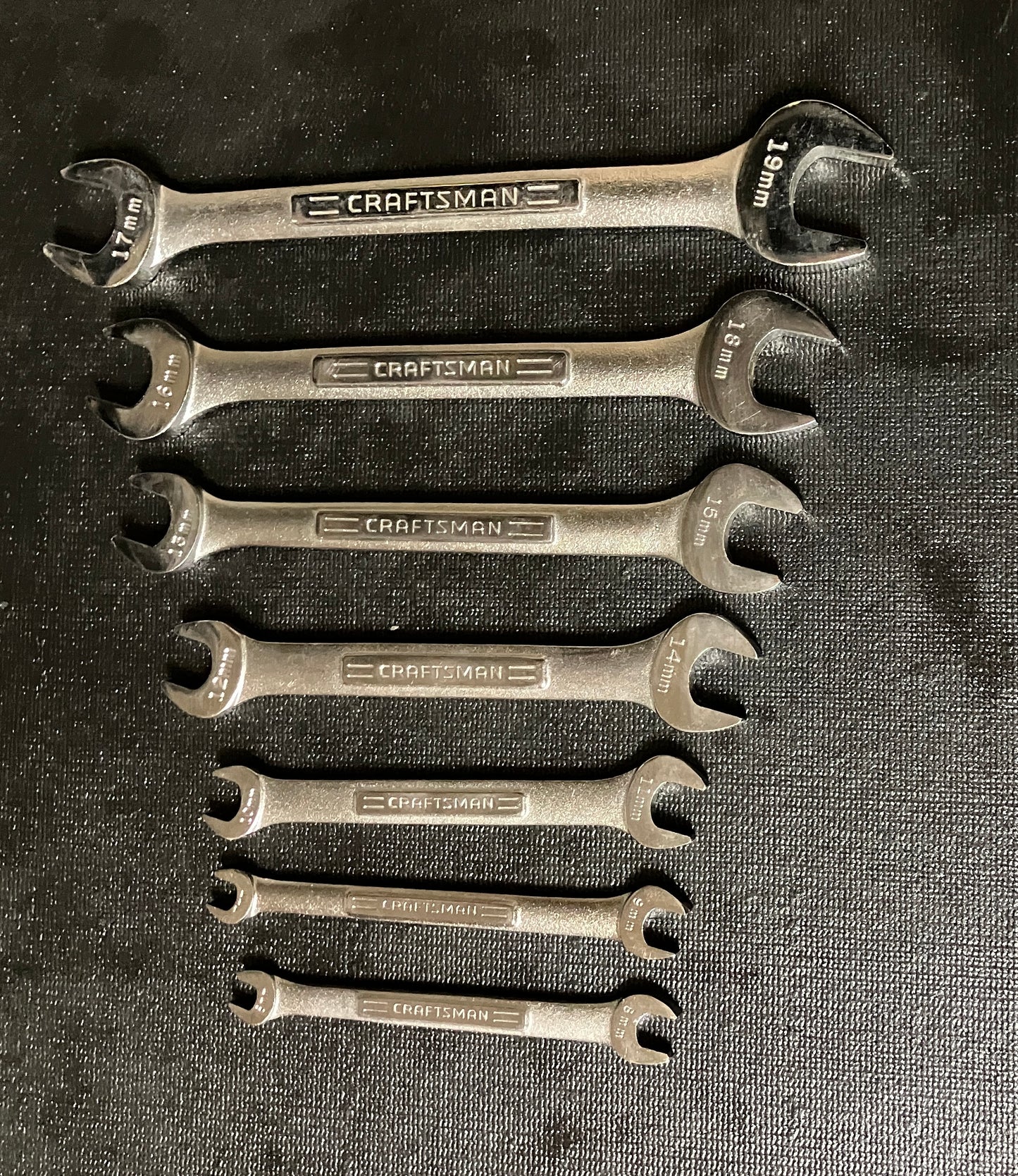 Vintage Craftsman 7pc Metric Double Open End Wrench Set 6-19mm USA
