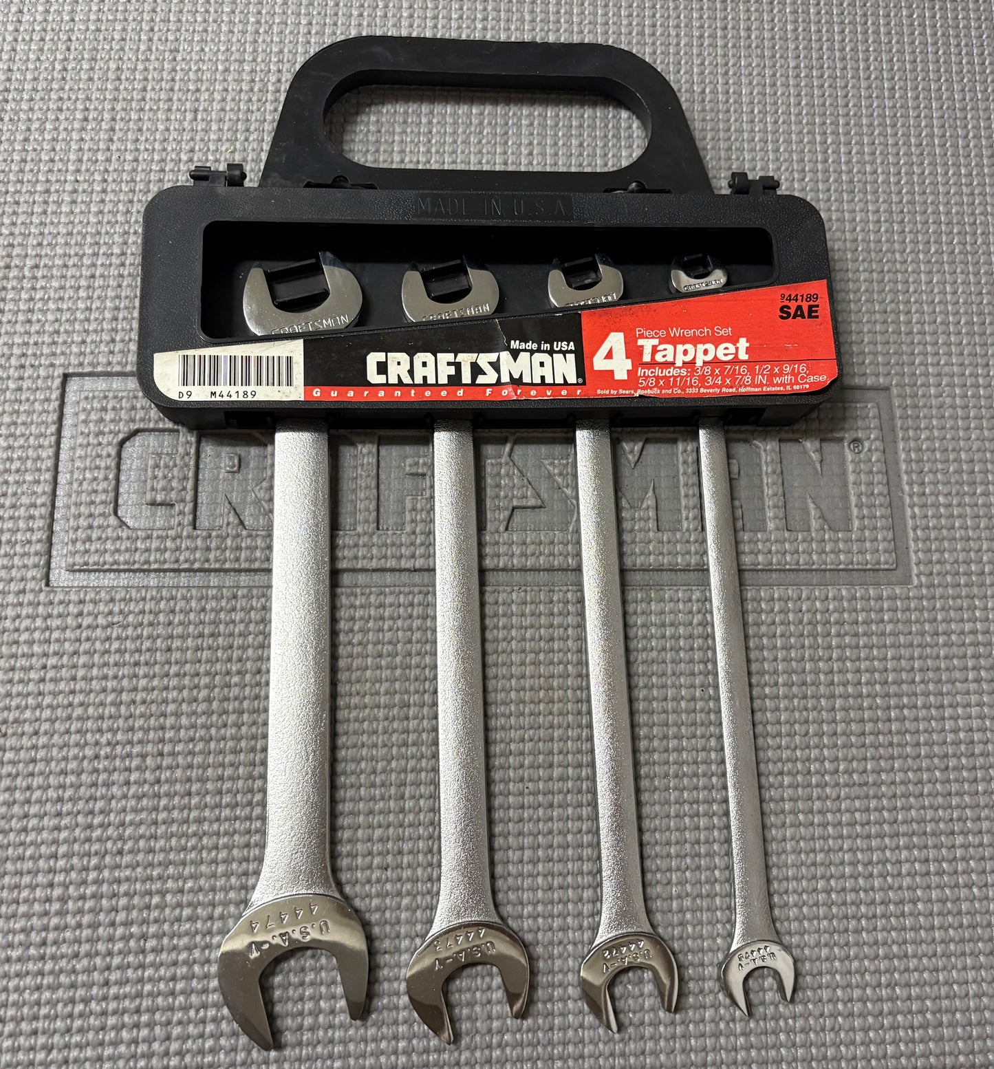 NOS Sears Craftsman 4pc SAE Tappet Wrench Set 44189 USA -V-