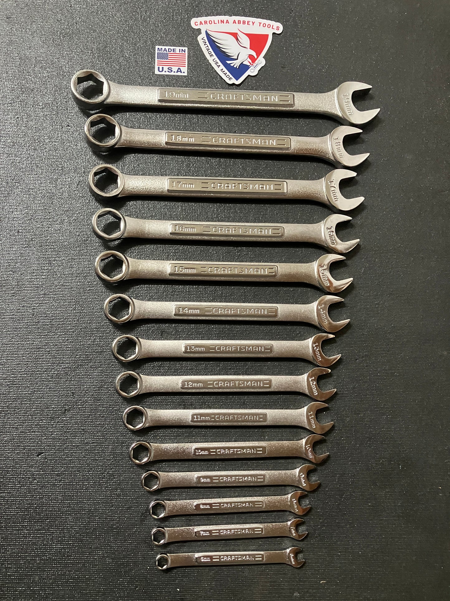 Vintage Craftsman 14pc Metric 6 Point Combination Wrench Set 6mm - 19mm -VA- USA