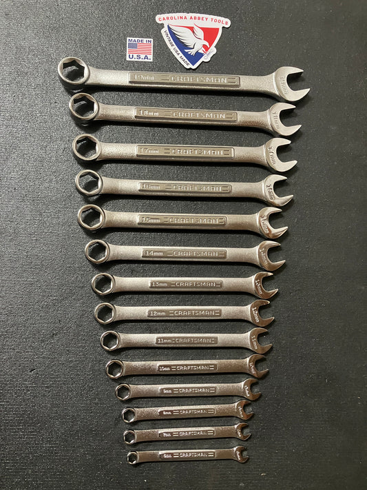 Vintage Craftsman 14pc Metric 6 Point Combination Wrench Set 6mm - 19mm -VA- USA