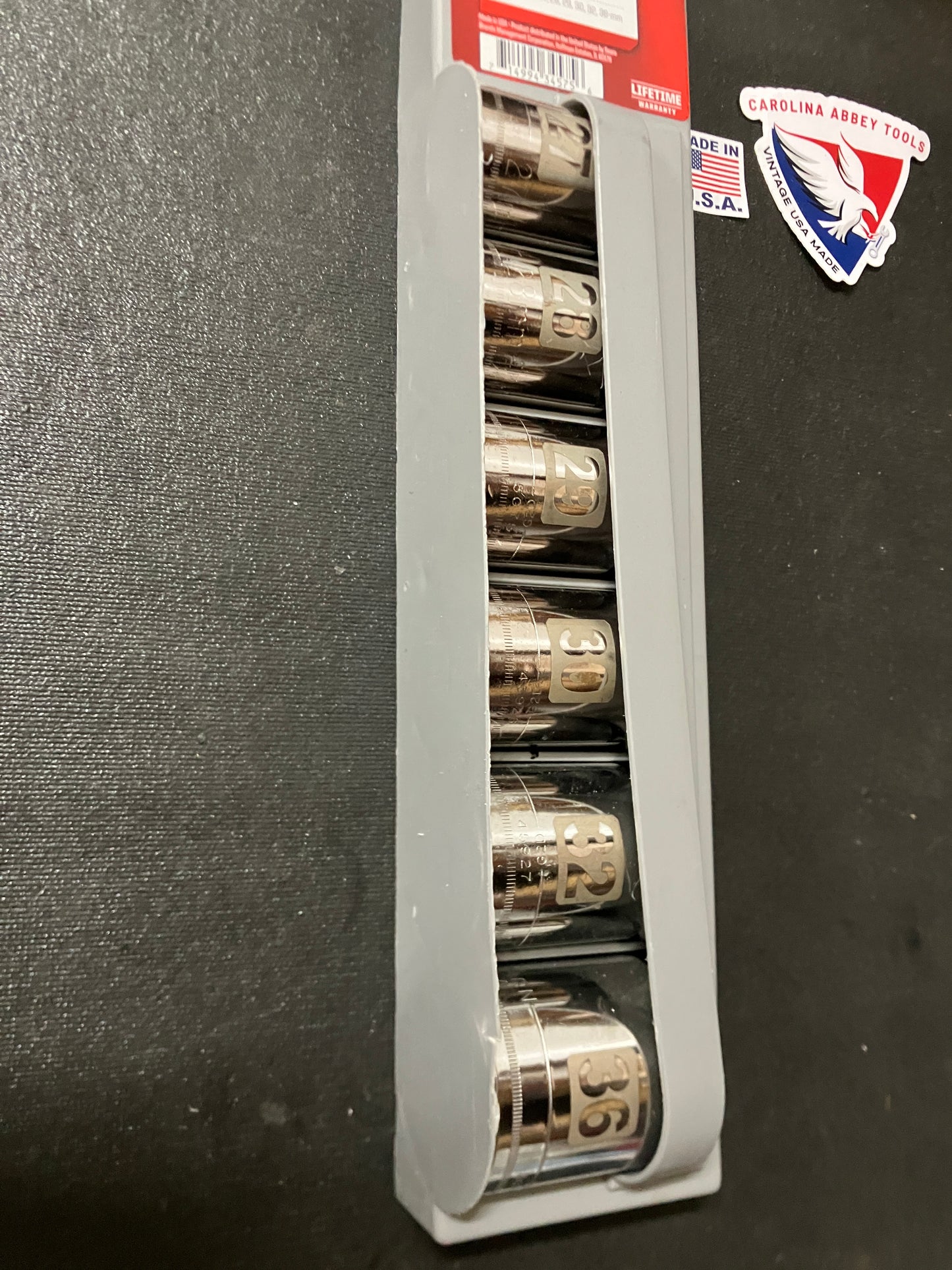 NOS Vintage Craftsman 6pc 1/2" Drive 12pt Easy Read 27-36mm Socket Set 34575 USA