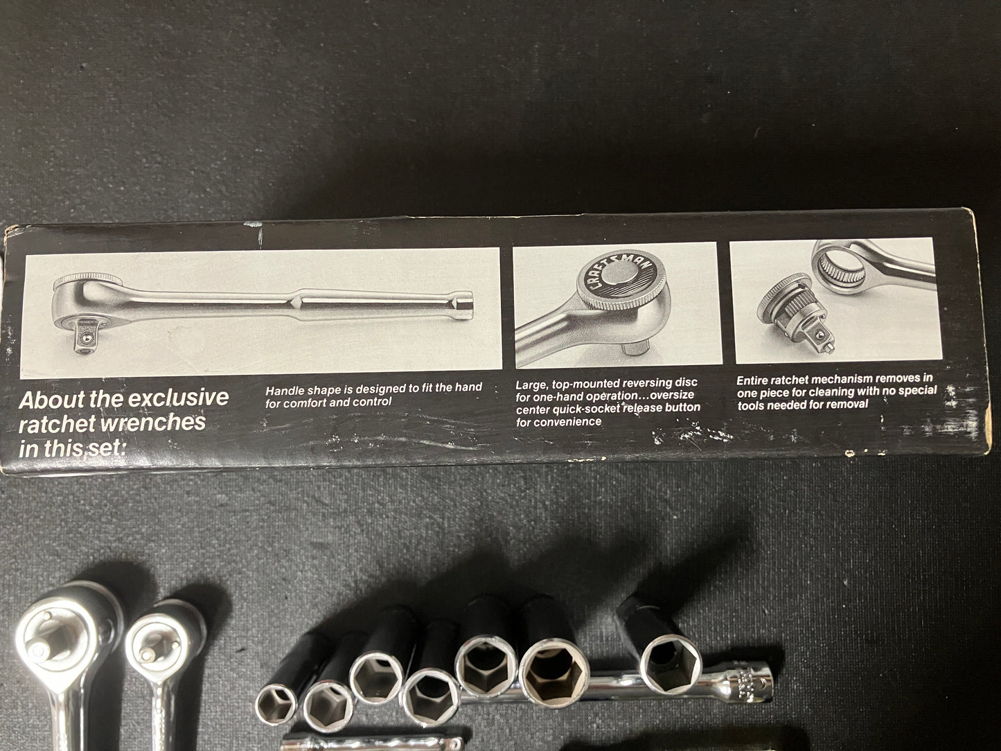 Vintage Craftsman 30pc Mechanics Set 33720 w/ Gold Label Ratchets - Like New