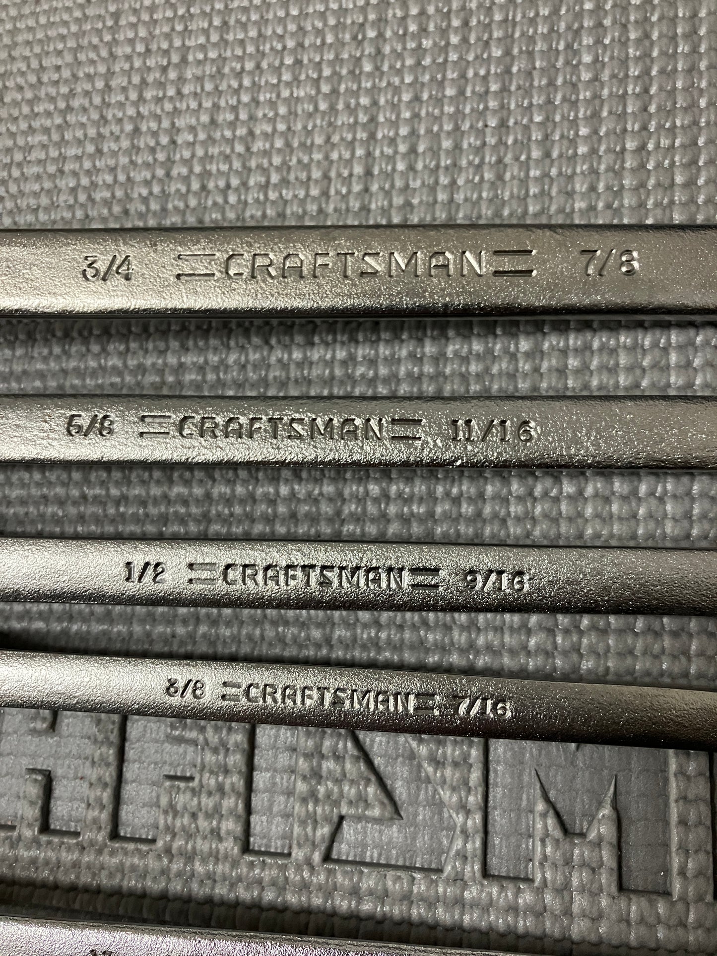 NOS Vintage Craftsman 7pc Satin Deep Offset Box End Wrench Set 44328 -VA- USA