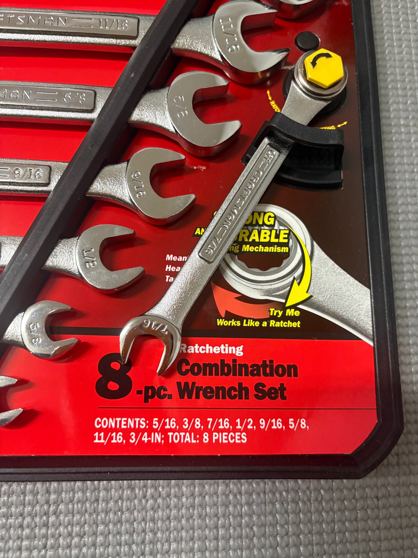 Sears Craftsman USA 8pc Ratcheting Combination Wrench Set SAE 42444 VA 5/16-3/4”
