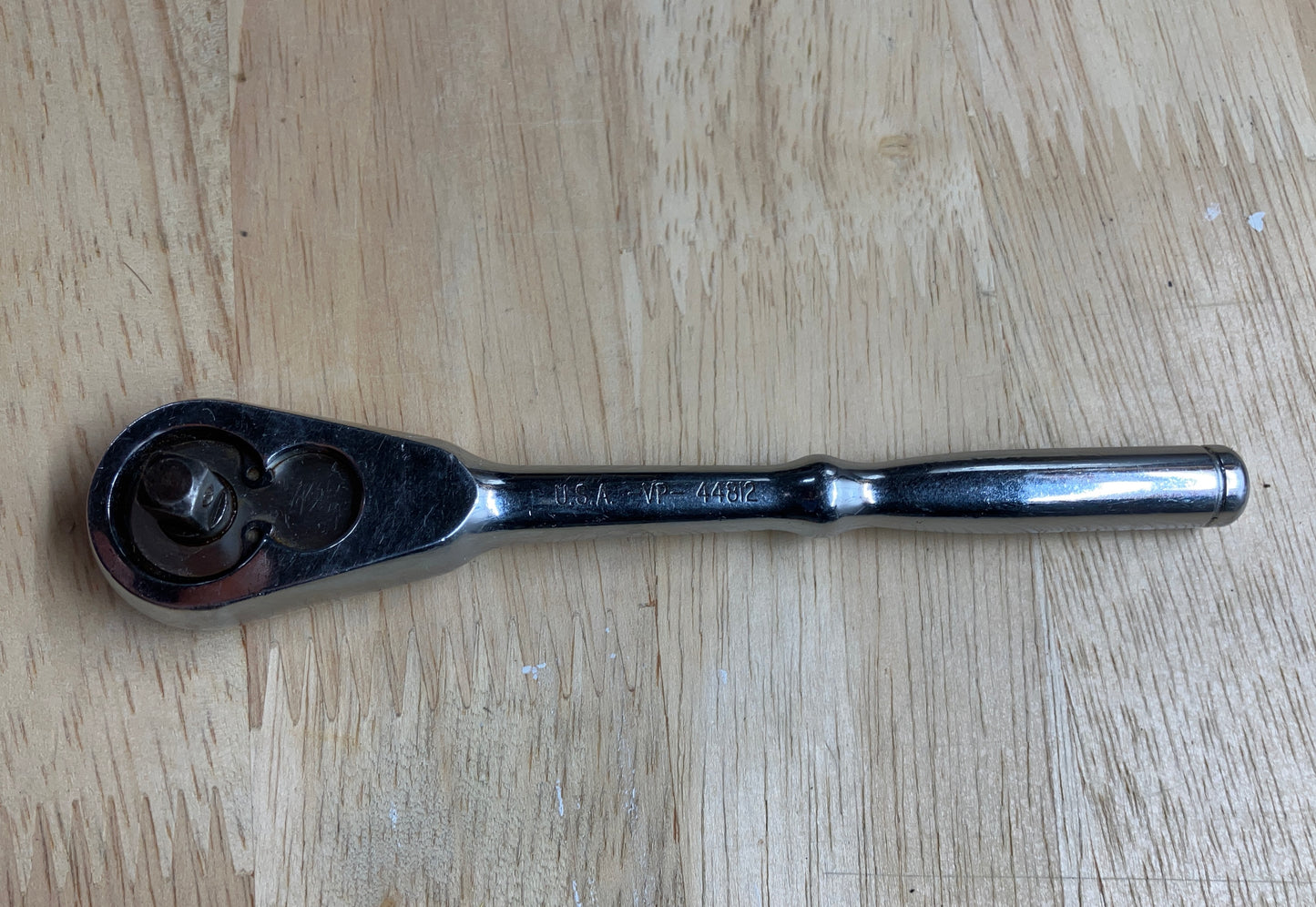 Vintage Craftsmal Full Polish 1/4" Drive Pear Head Quick Release Ratchet -VP- 44812 USA