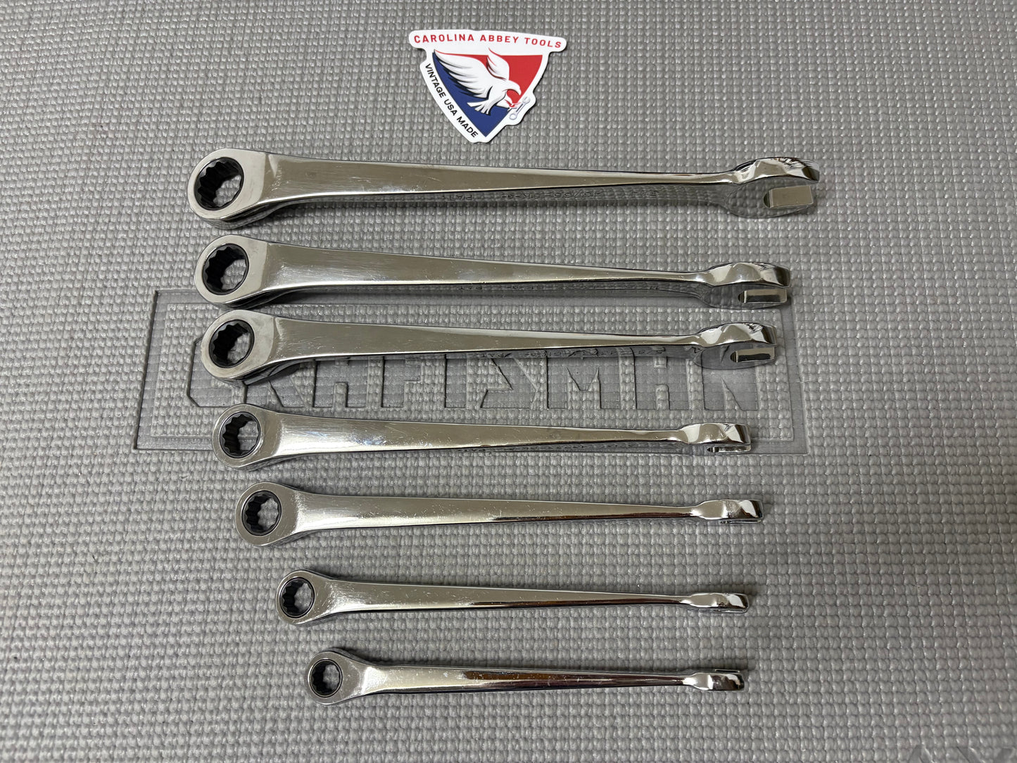 Rare Sears Craftsman USA Reversible Ratcheting Cross Force Wrench Set SAE 44850