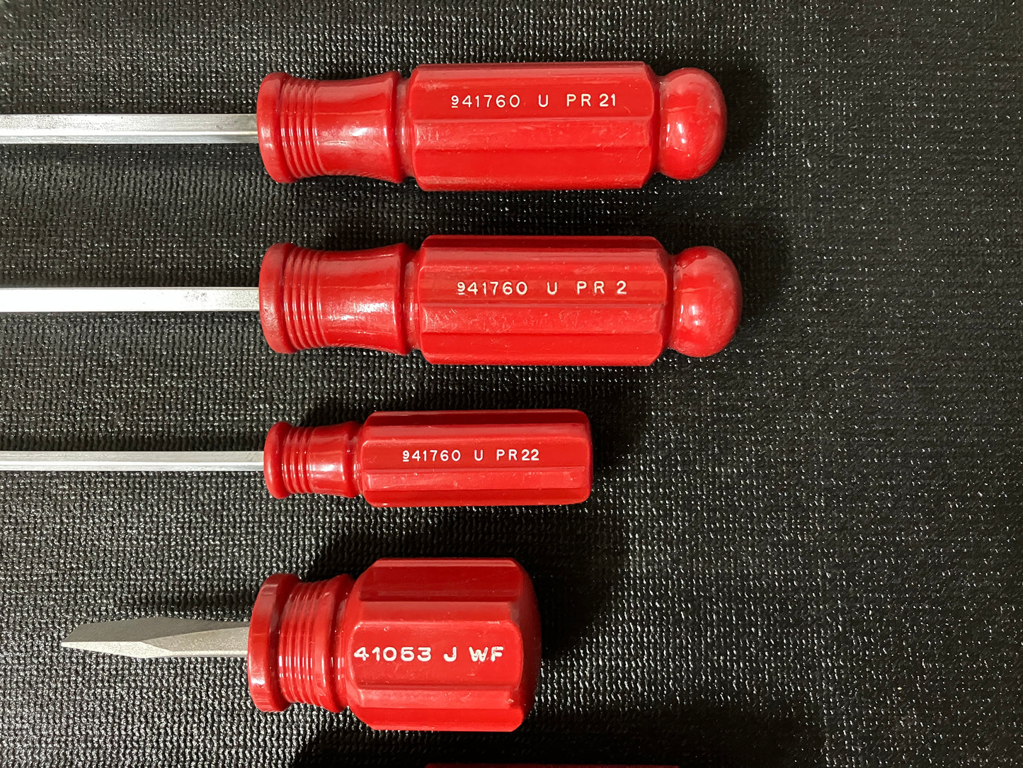 Vintage Craftsman 12pc Solid Red Handle Screwdriver Bundle USA