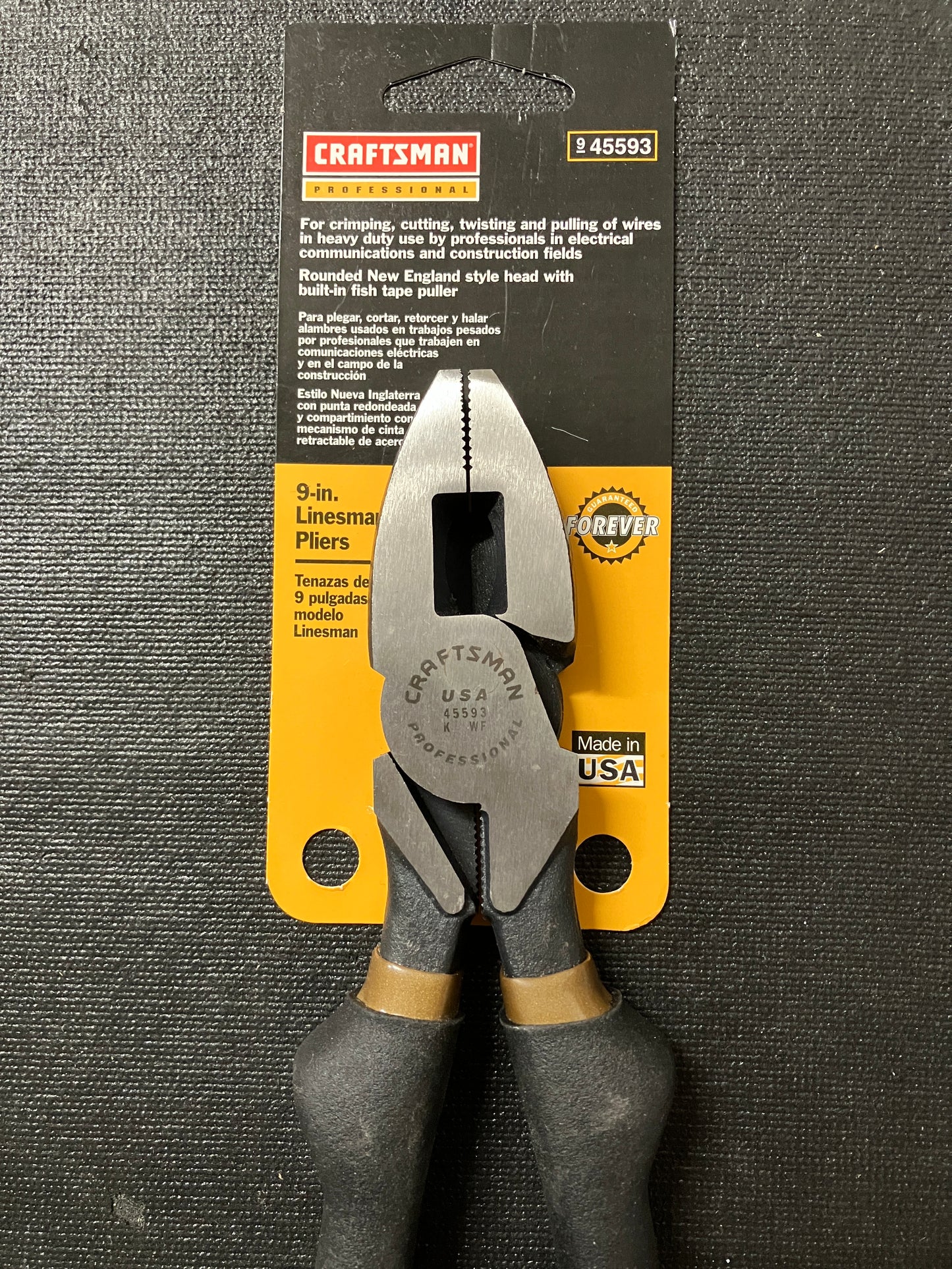 NOS Vintage Craftsman Professional Lineman Pliers 45593 WF USA