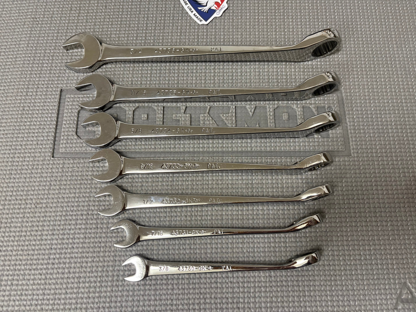 Rare Sears Craftsman USA Reversible Ratcheting Cross Force Wrench Set SAE 44850