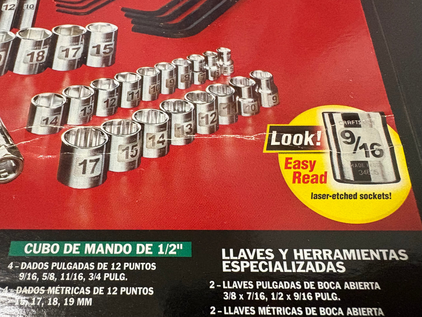 NOS Sears Craftsman 117pc Easy Read Mechanics Tool Set 34117 USA Laser Etched Sockets