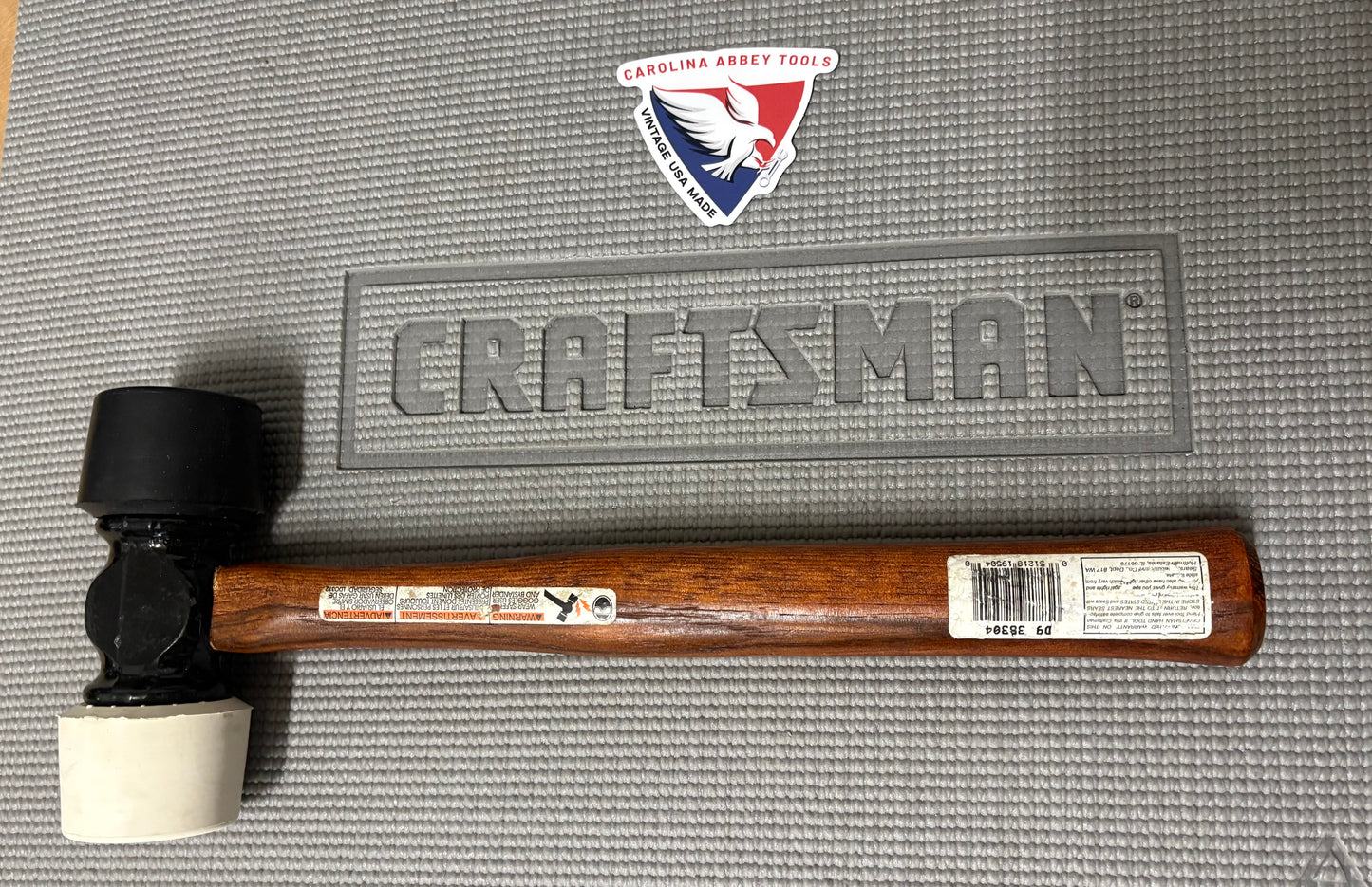 NOS Sears Craftsman USA Huge Double Ended Rubber Head Mallet 24 Oz Hammer 38304
