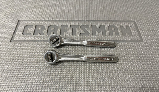 2x Sears Craftsman USA 1/4" Drive Fine Tooth Thumb Wheel Ratchet 43187