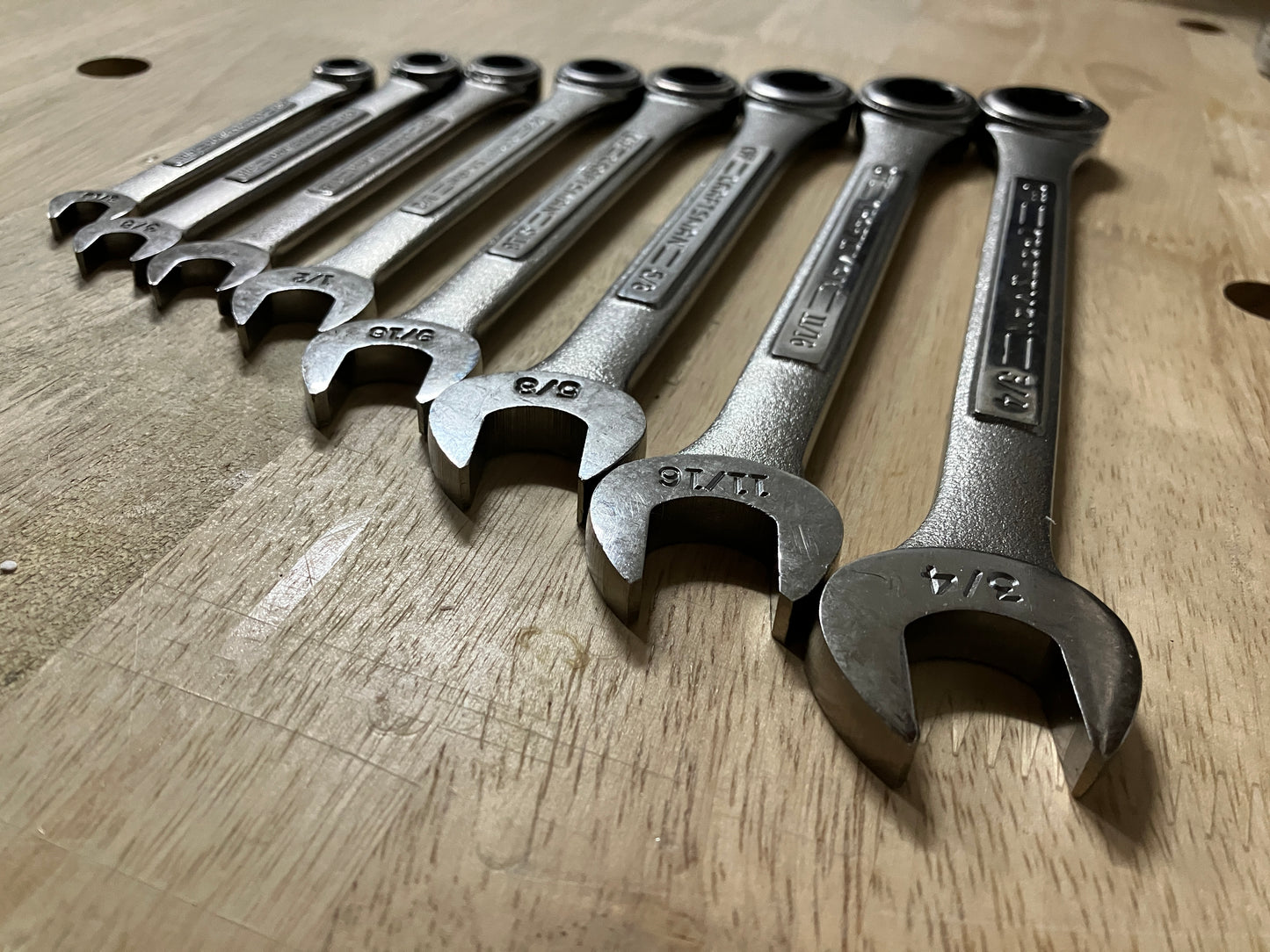 Vintage Craftsman 8pc SAE Ratcheting Combination Wrench Set 5/16 - 3/4 42444 USA