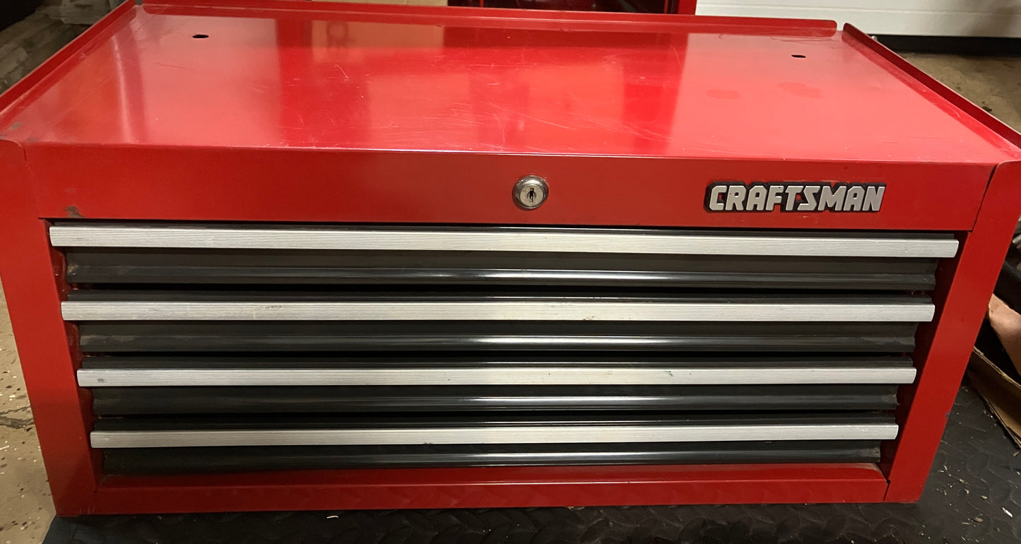 Vintage Craftsman Red 4 Drawer Intermediate Middle Box