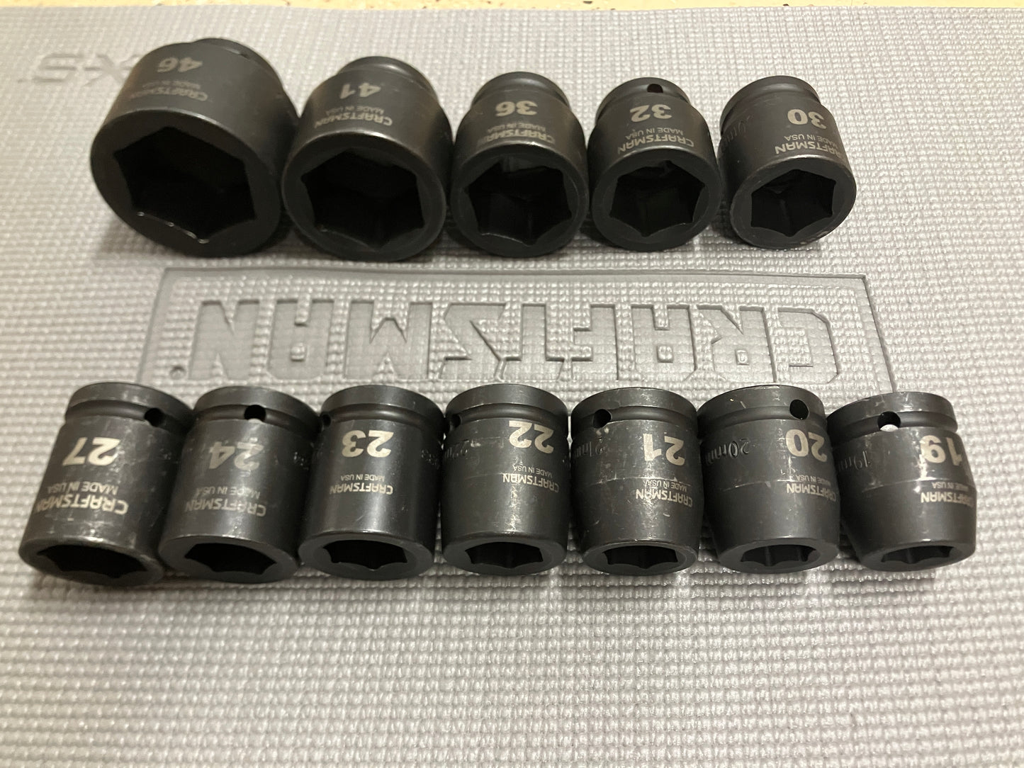 Vintage Craftsman 12pc 3/4" Drive 19-46mm Easy Read Impact Socket Set 18794 USA