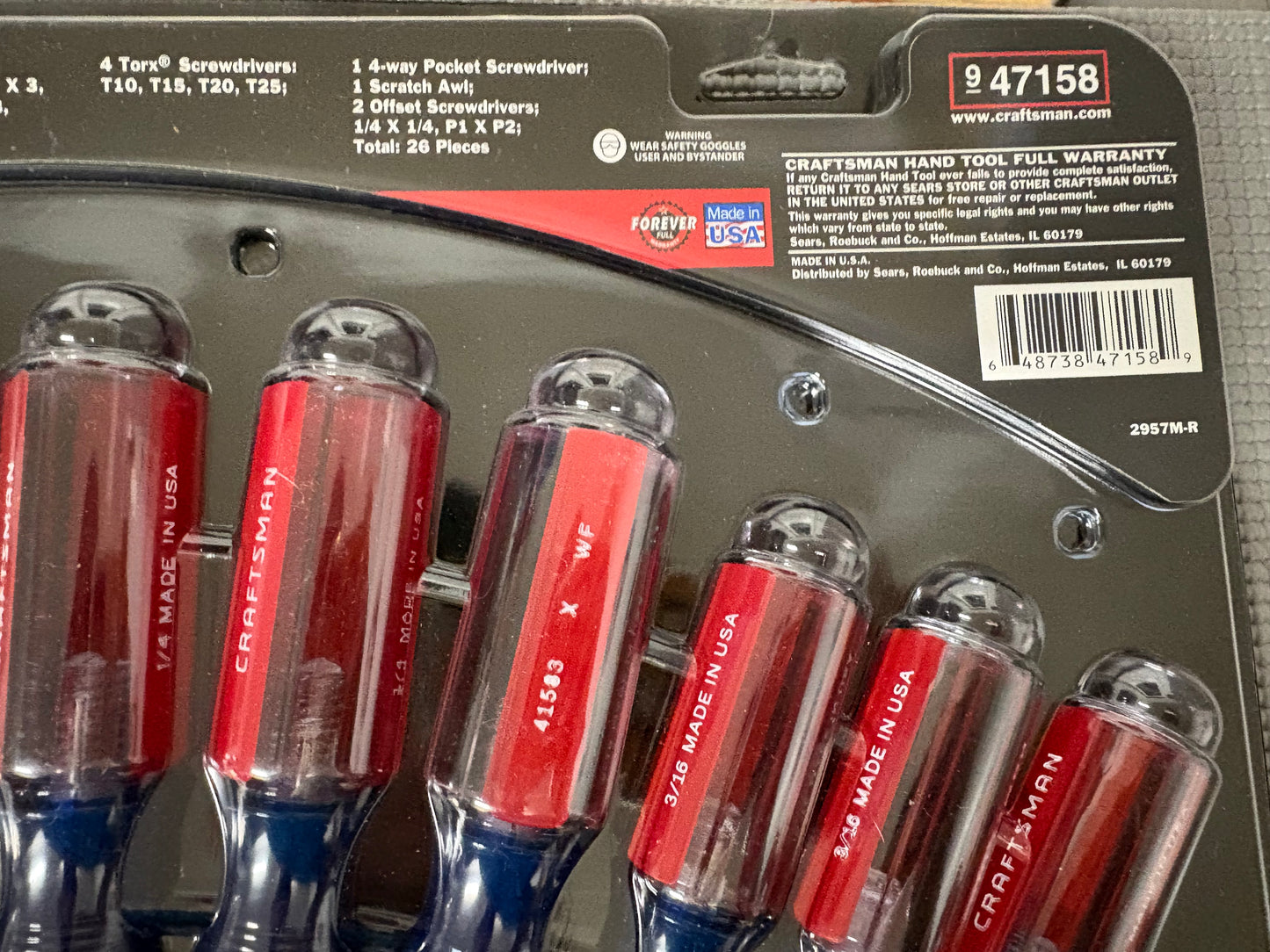 NOS Sears Craftsman Huge 26 Pc Screwdriver Set 47158 WF USA Rare Package