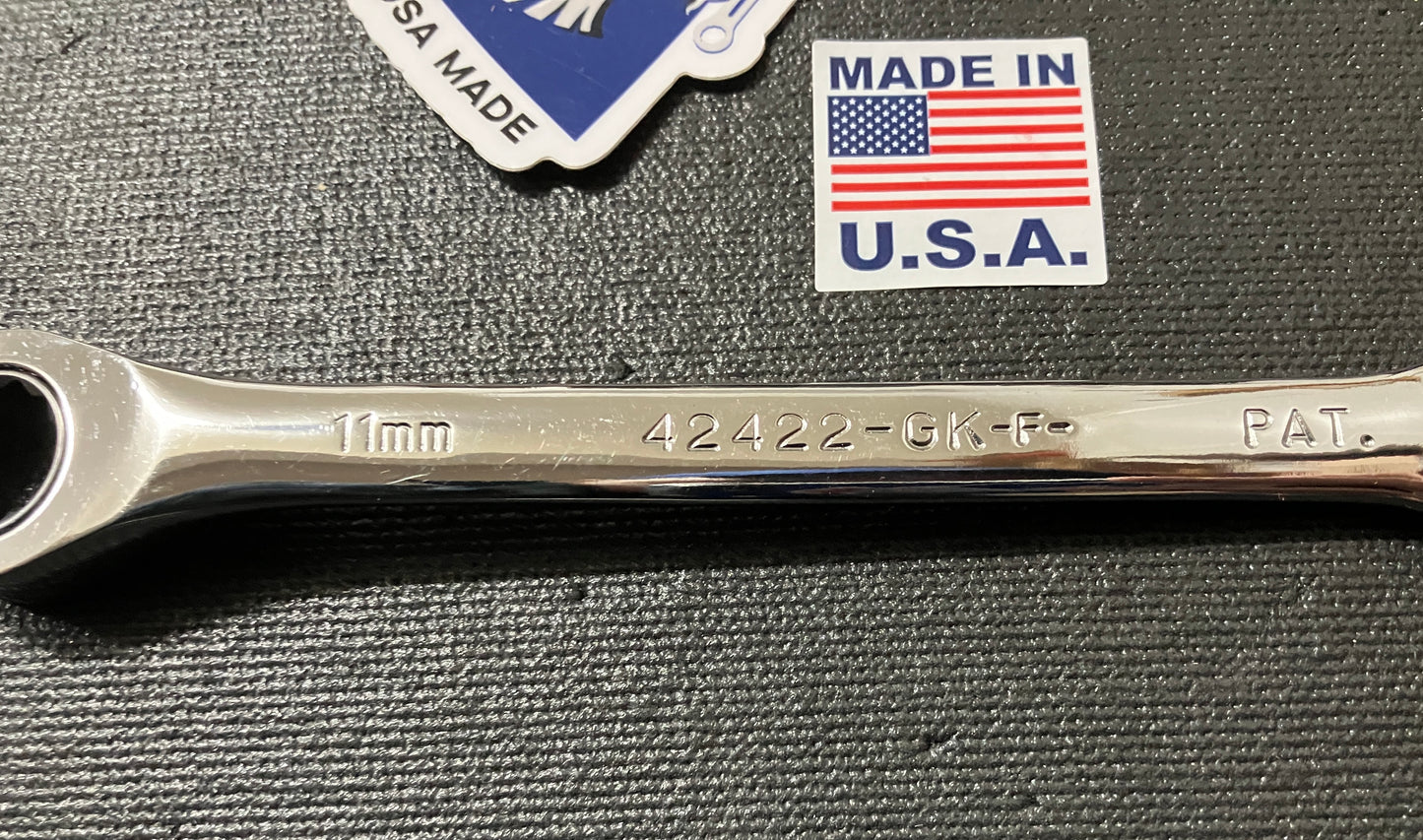 Vintage Craftsman 11mm Reversible Ratcheting Wrench 42422 GK-F Made In USA