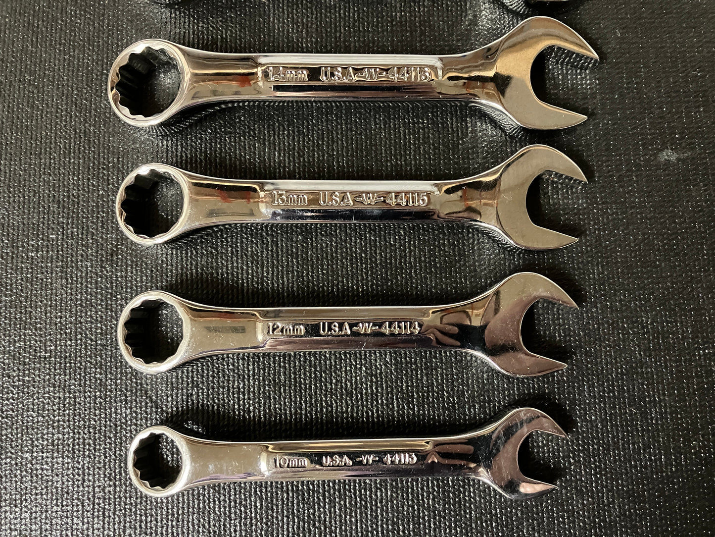 Vintage Craftsman Professional Raised Panel 7pc Stubby Wrench Set 10-18mm 44111 -VV- USA