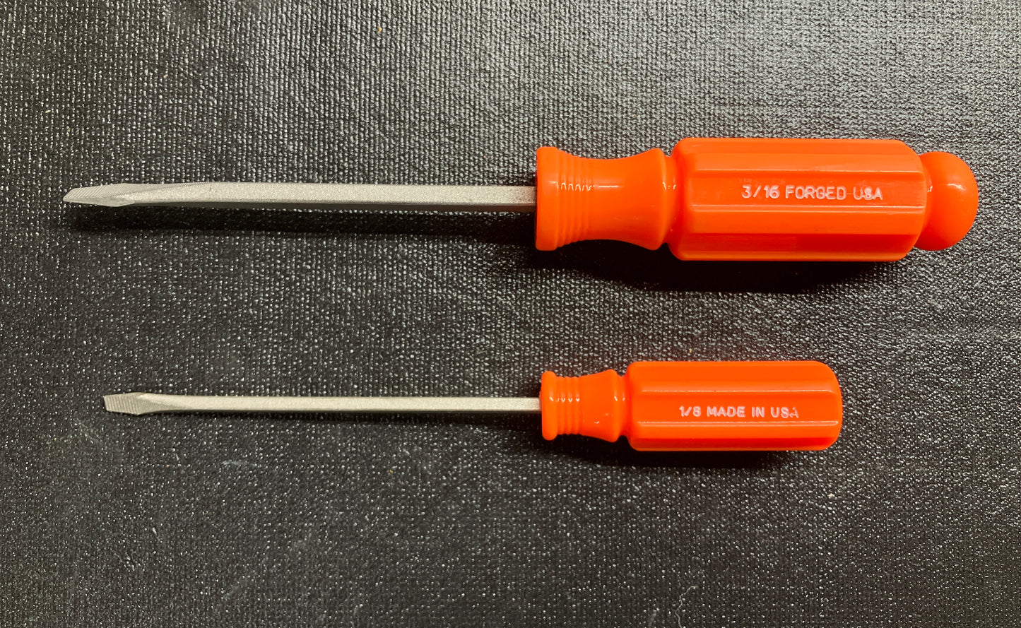 NOS Vintage Craftsman Hi Viz Orange Screwdrivers (2) 1/8” & 3/16” 41555 WF USA