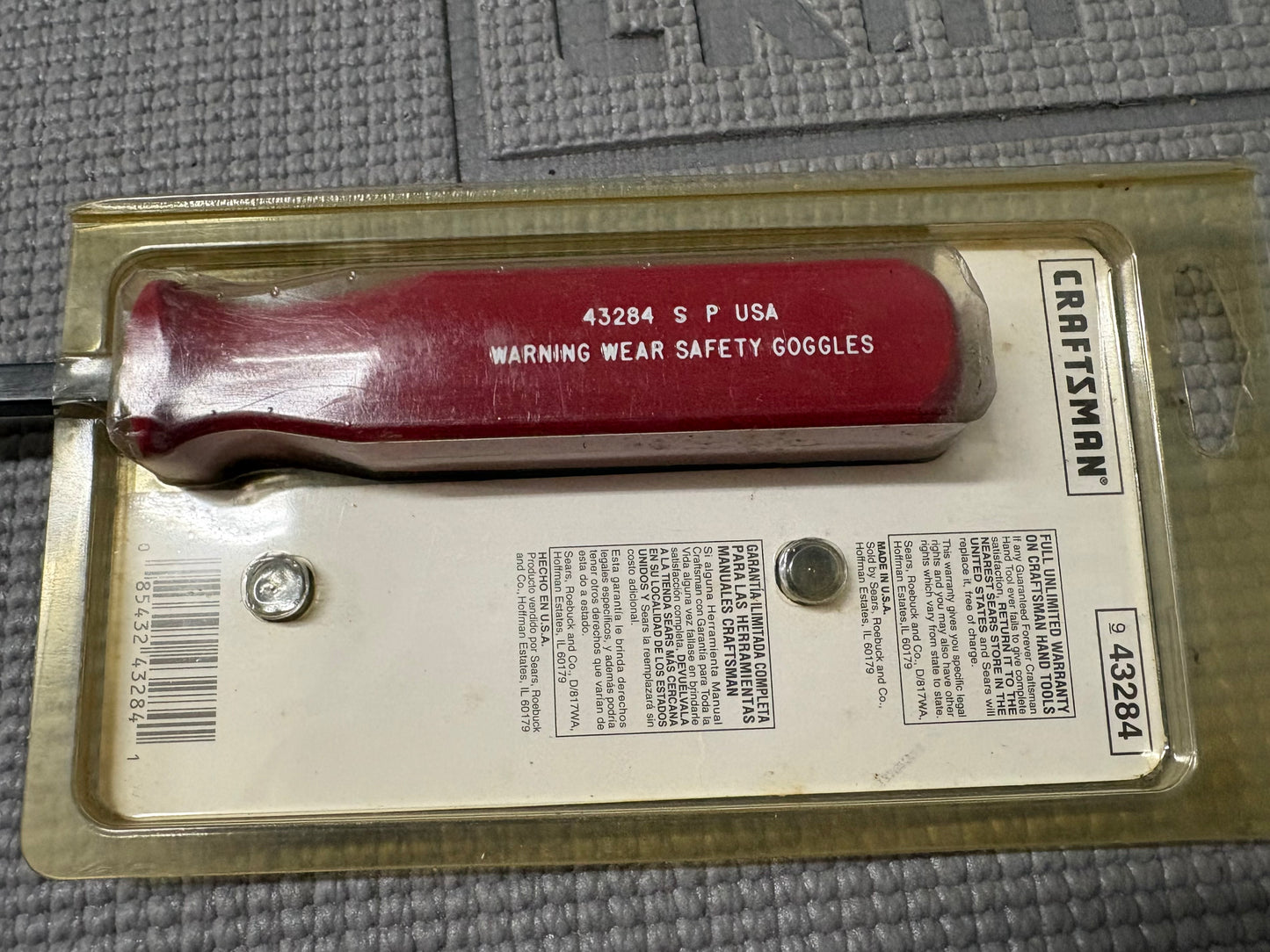 NOS Sears Craftsman USA 8” Curved Pry Bar 43284 Red Handle