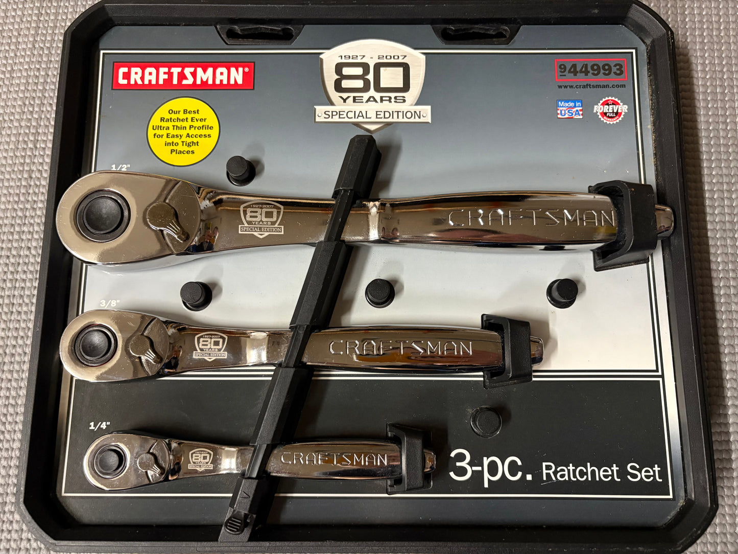 NOS Sears Craftsman USA 80th Anniversary Thin Profile Ratchet Set 44993 Sealed!