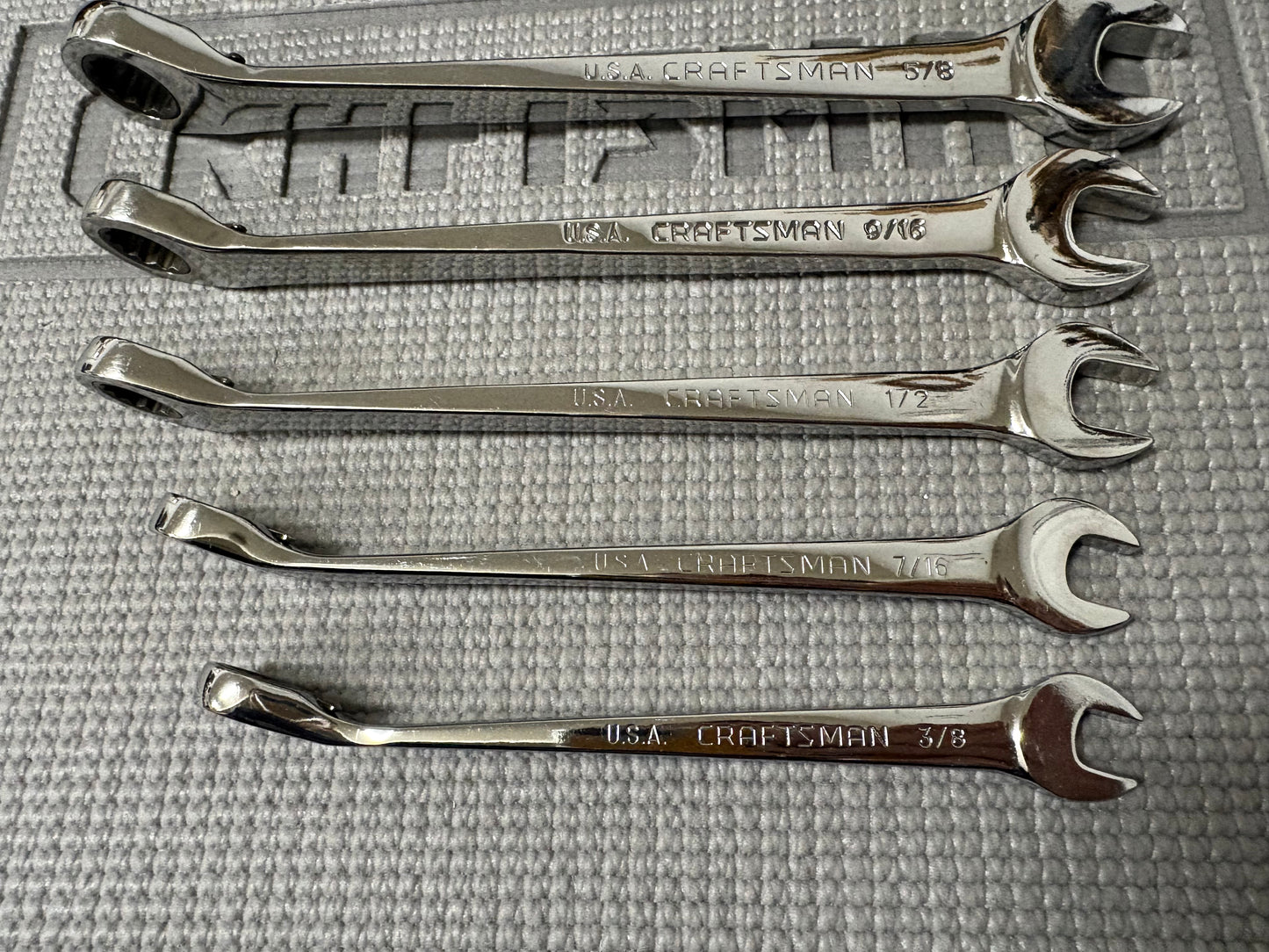 Rare Sears Craftsman USA Reversible Ratcheting Cross Force Wrench Set SAE 44850