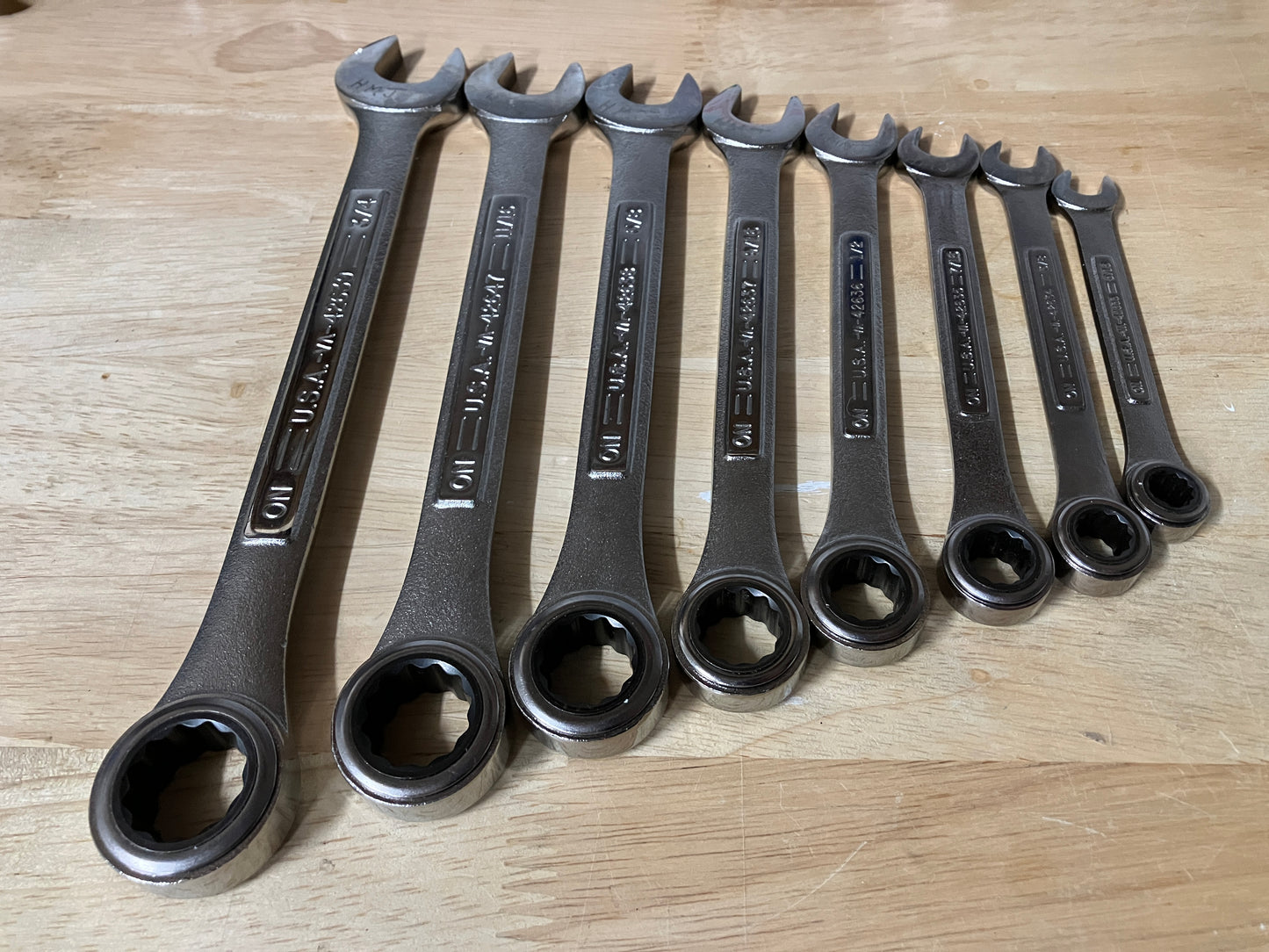 Vintage Craftsman 8pc SAE Ratcheting Combination Wrench Set 5/16 - 3/4 42444 USA