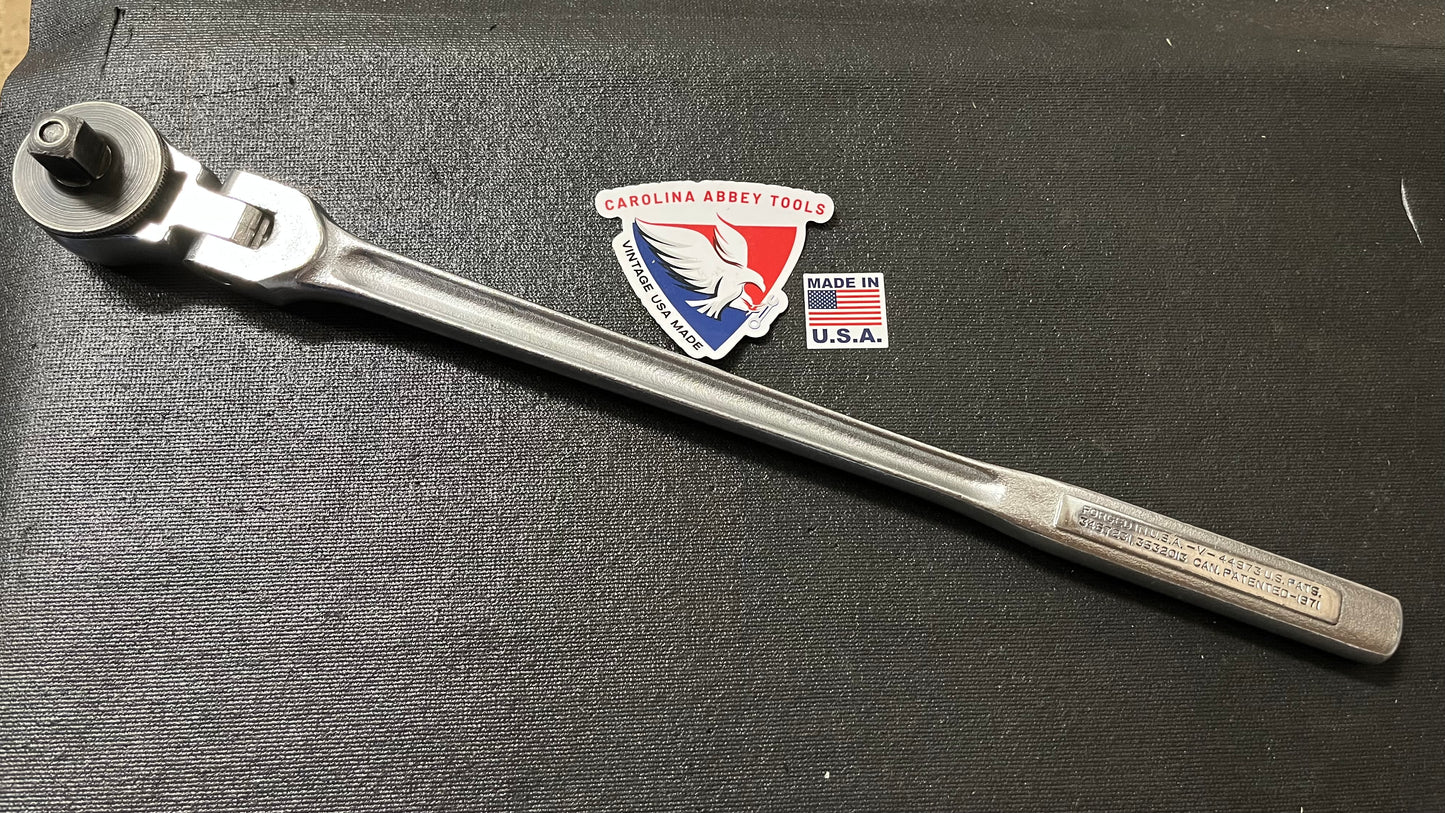 Vintage Sears Craftsman 1/2” Drive RHFT Flex Head Ratchet 44973 USA -V- Series
