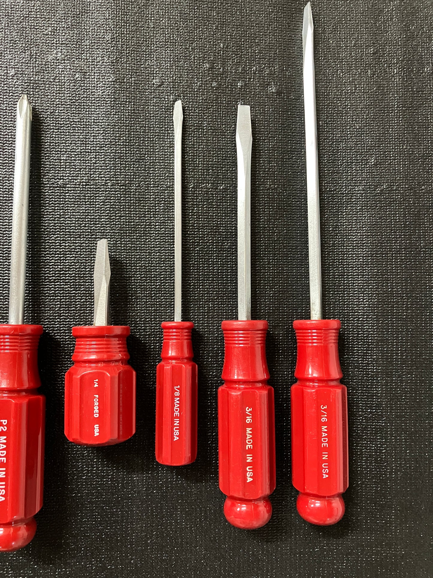 Vintage Craftsman 12pc Solid Red Handle Screwdriver Bundle USA