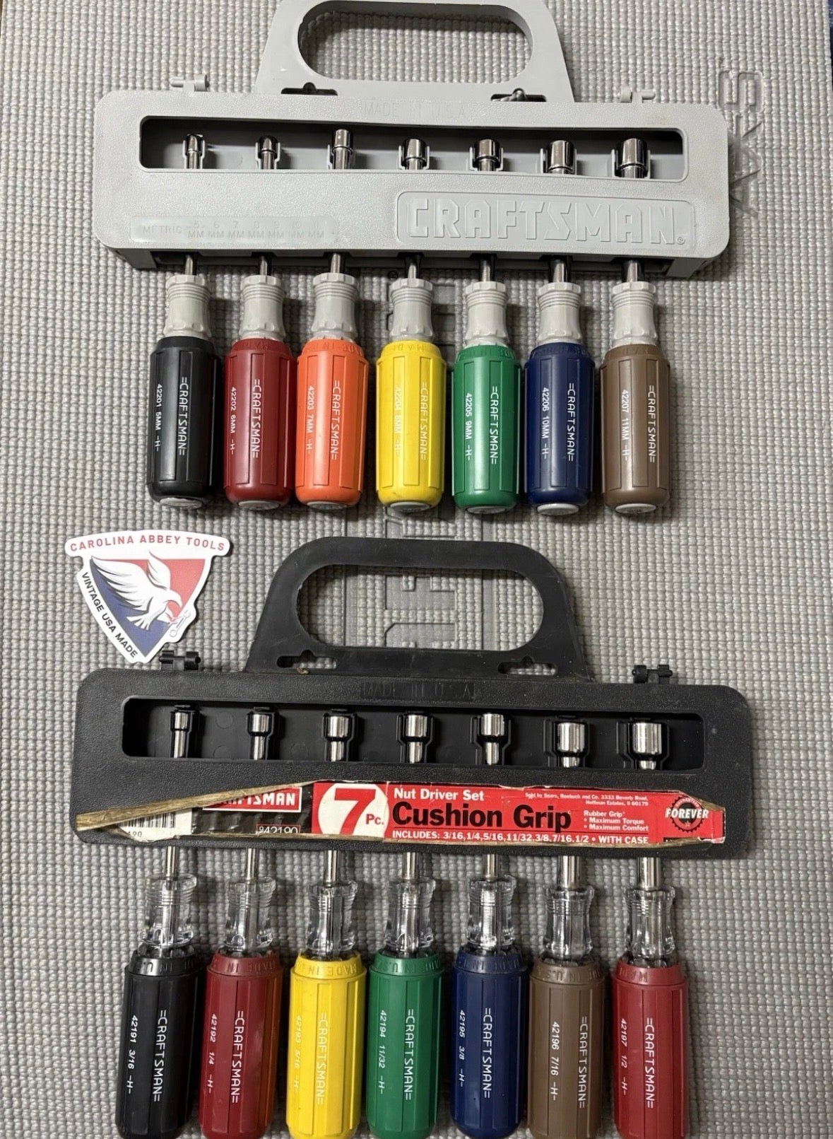 Sears Craftsman 14pc Metric & SAE Soft Cushion Grip Nutdrivers 42190 42200 USA