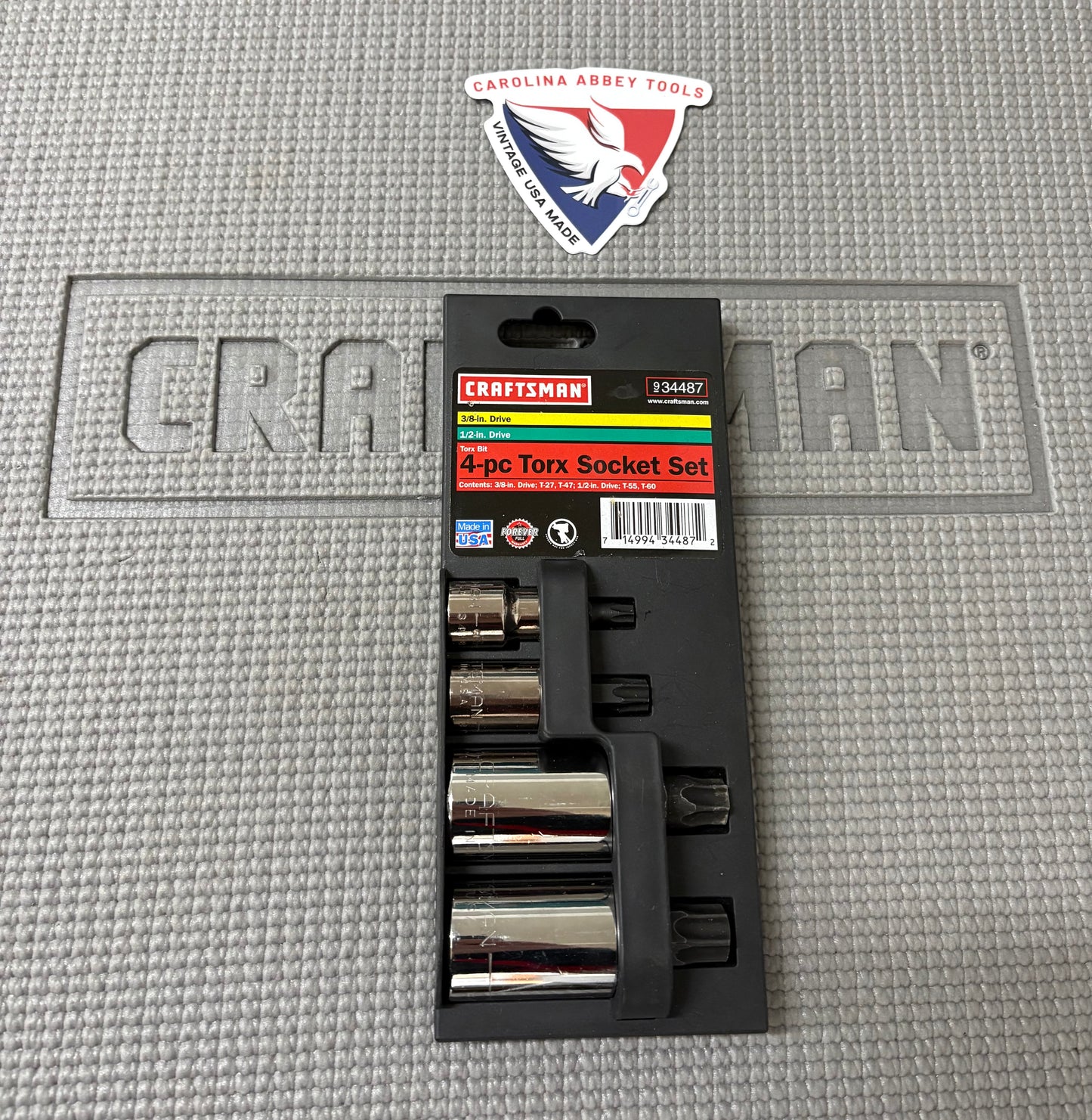 Sears Craftsman USA Torx Socket 34487 3/8 & 1/2 Drive 4pcs GK T27 T47 T55 T60