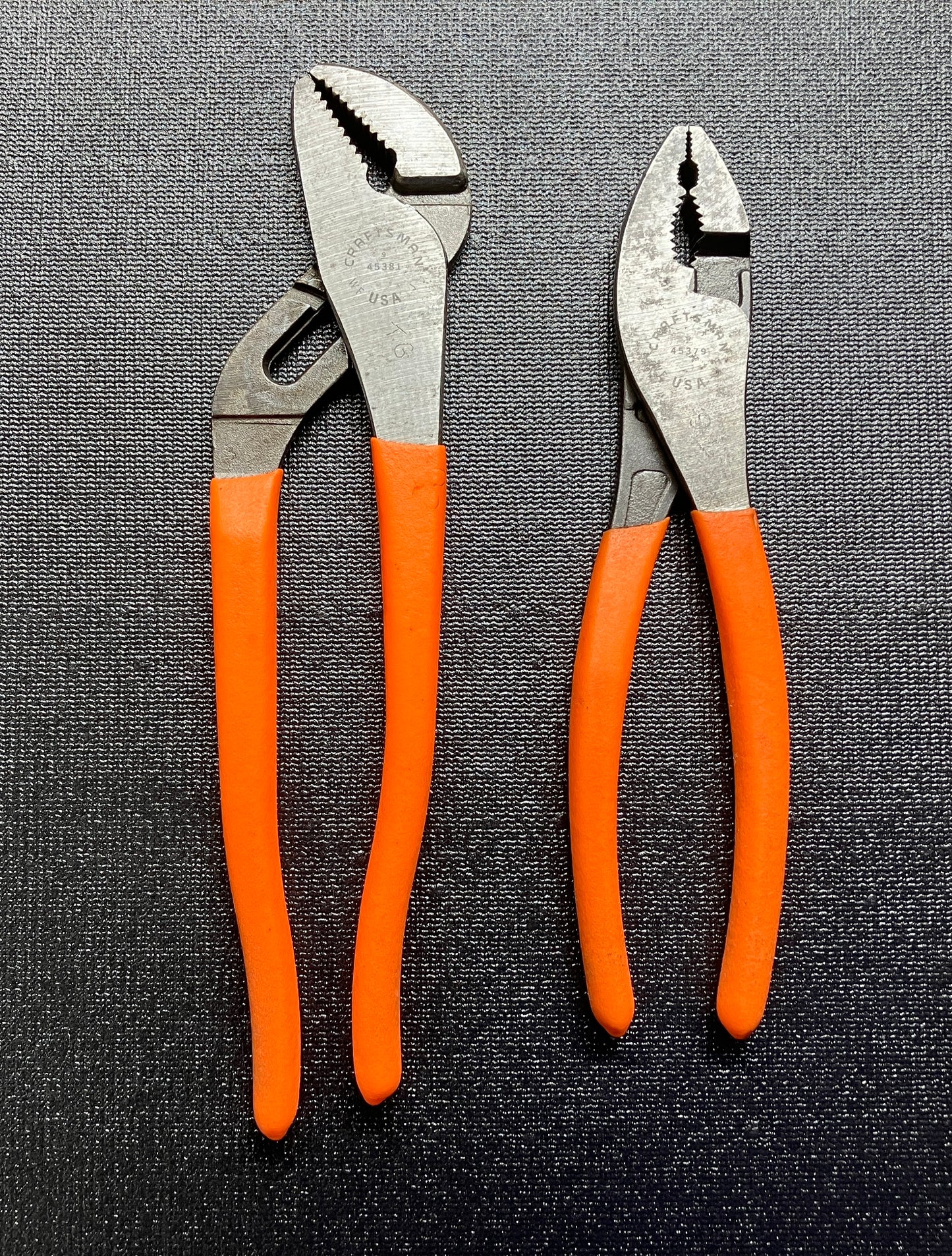 Craftsman 2pc Neon Orange Pliers Hi Viz High Visibility 45381 45379 WF USA