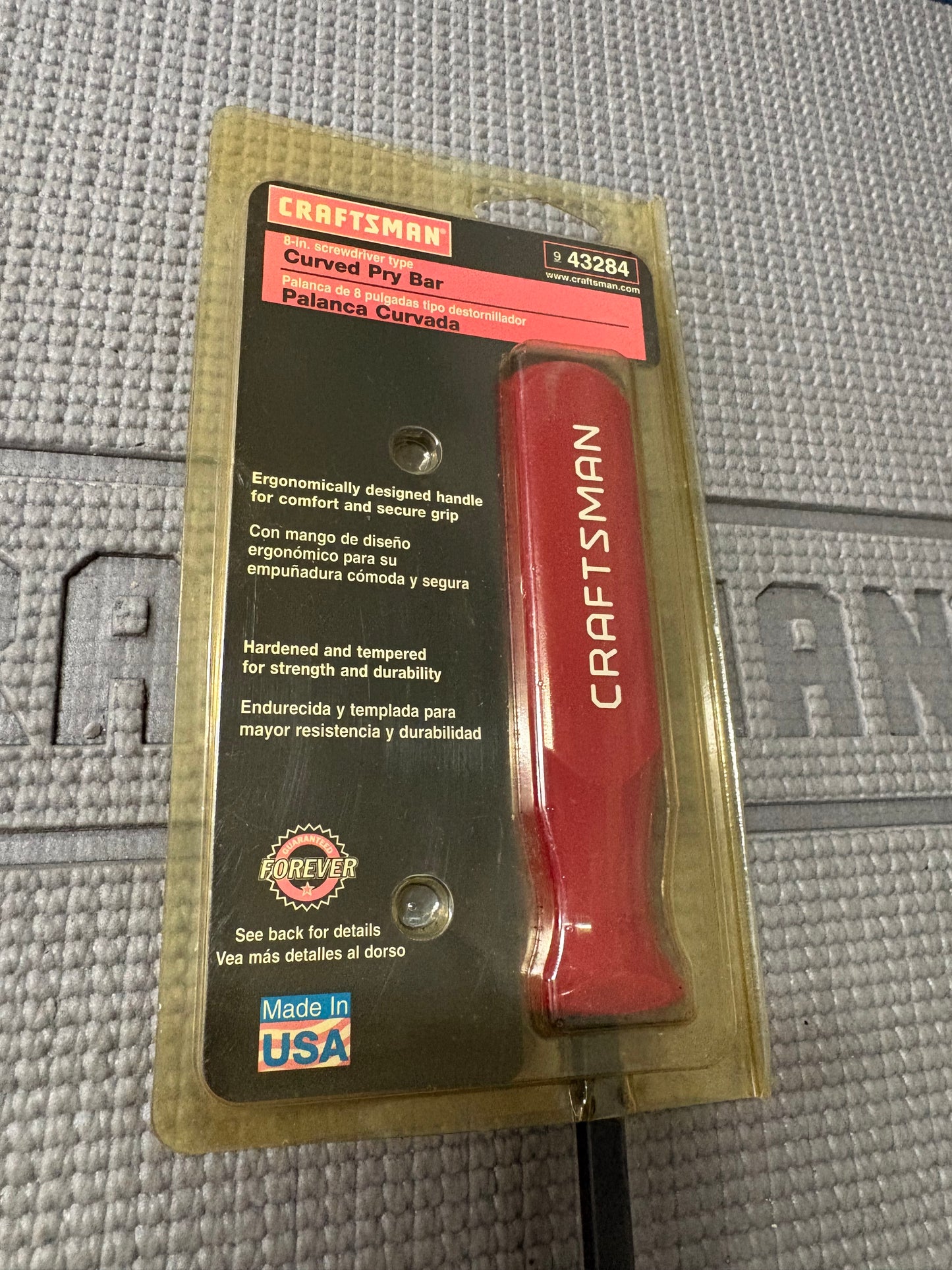 NOS Sears Craftsman USA 8” Curved Pry Bar 43284 Red Handle