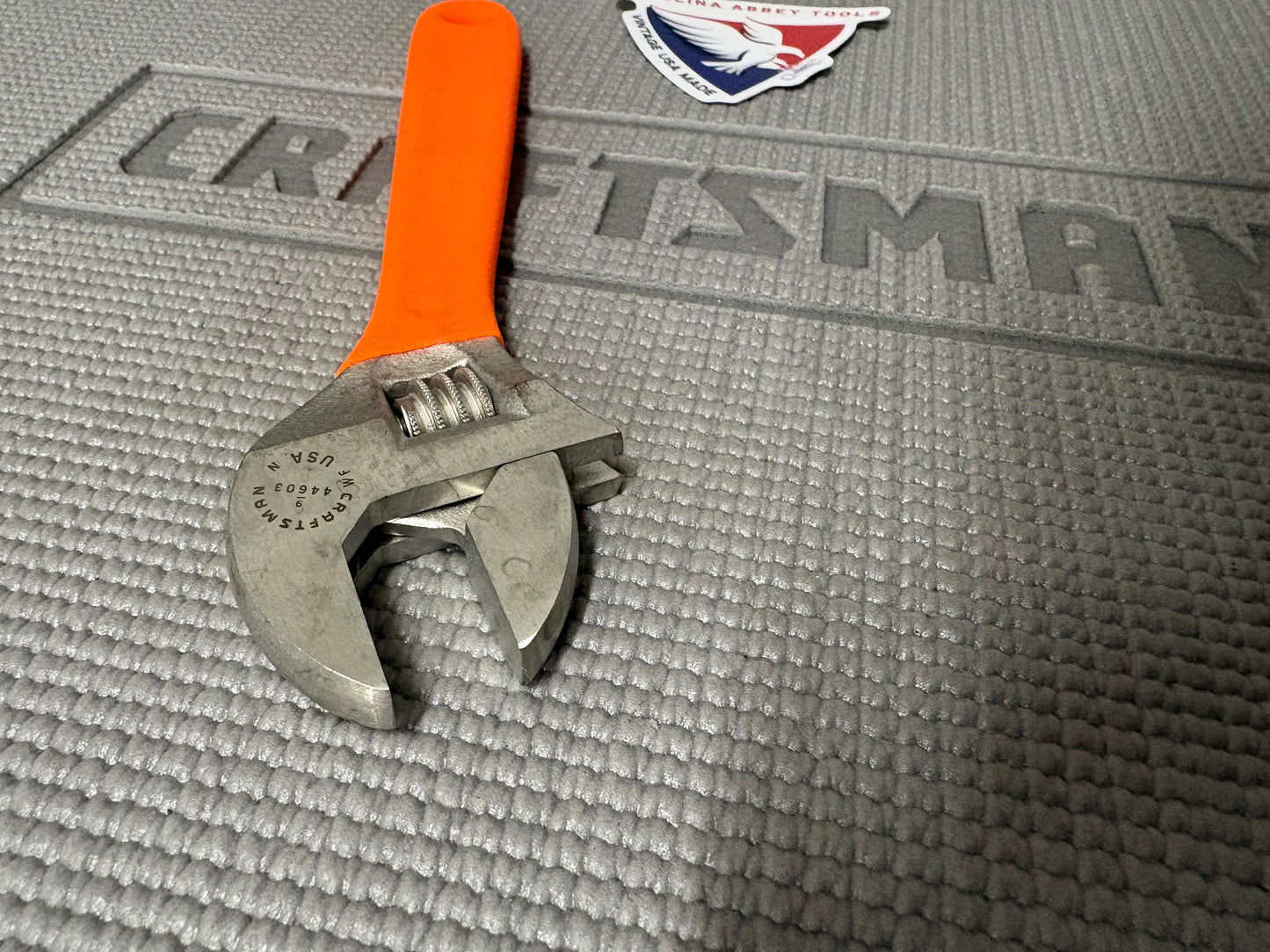 Sears Craftsman Orange Hi Viz 8" Adjustable Wrench 44603 WF USA Like New!