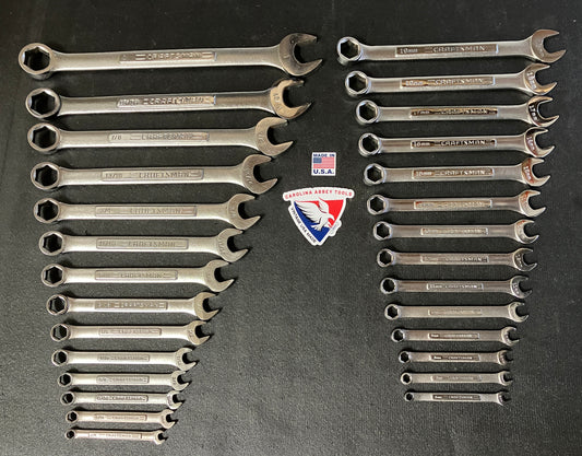 Vintage Craftsman 28pc 6 Point Combination Wrench Set -VA- USA