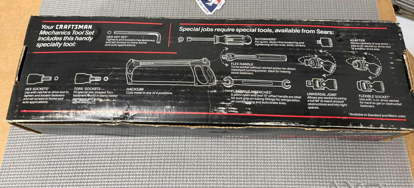 NOS Sears Craftsman 112pc Mechanics Tool Set 33194 USA SAE & MM New & Sealed!